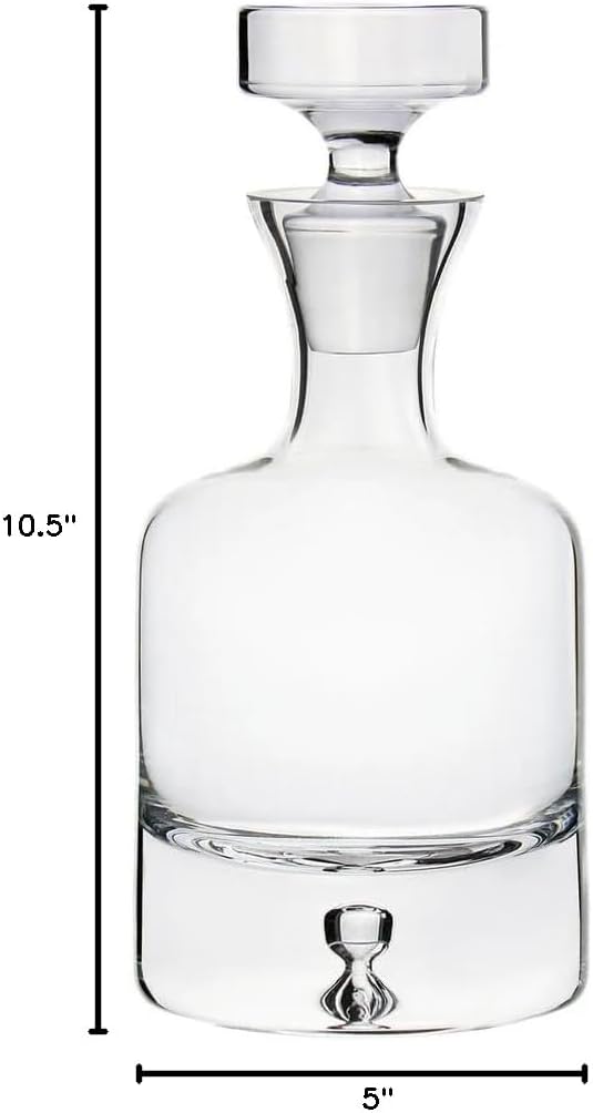 Ravenscroft Crystal | Elegant European-Made Hand-Blown Taylor Decanter w/Stopper | 100% Lead-Free Crystalline | 35 FL Oz | Gift-Boxed