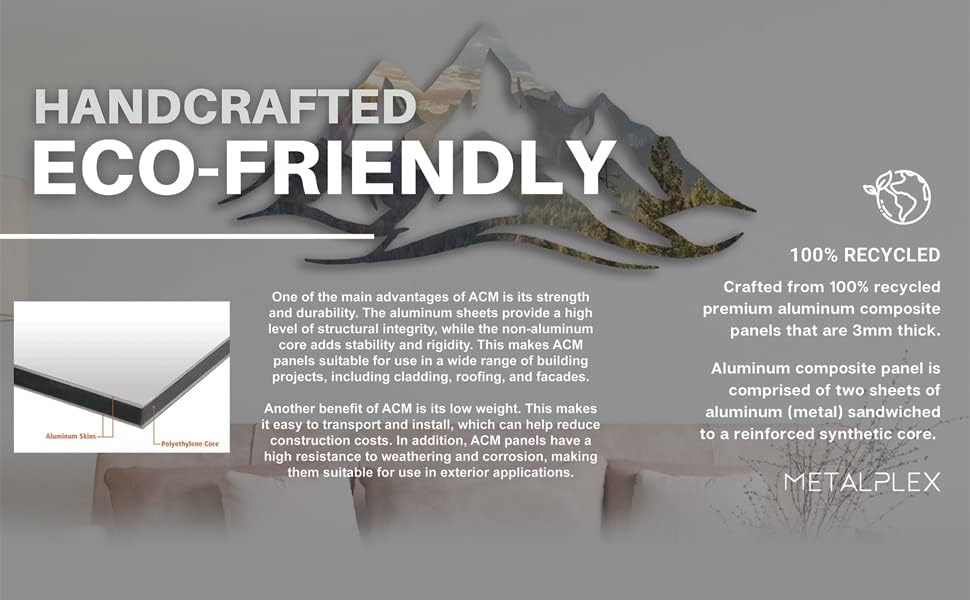 METALPLEX Palm Tree Metal Wall Art - Durable And Rust-free Indoor & Outdoor Aluminum Composite Wall Decor - Home Decor Wall Art For Living Room And Bedroom Decorations - Black (35"x23")