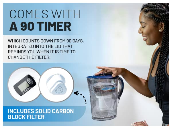 Epic Water Filters Pure Filter Pitchers for Drinking Water, 10 Cup 150 Gallon Filter, Tritan BPA Free, Removes Fluoride, Chlorine, Lead, Forever Chemicals