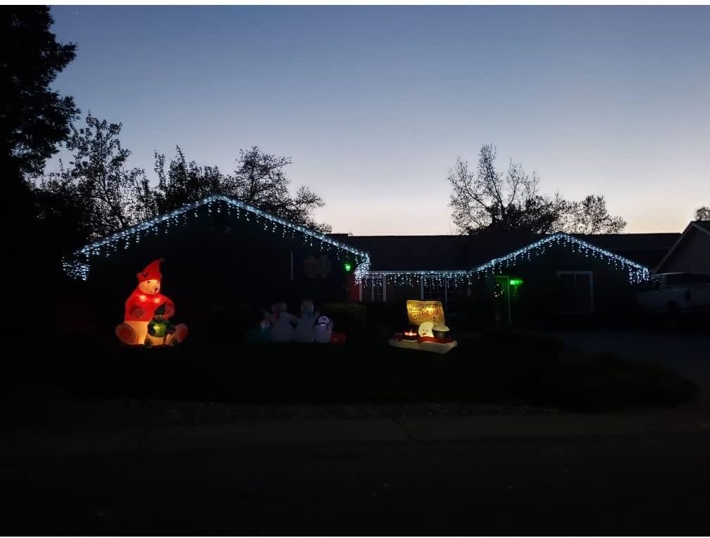 YASENN 300Led Icicle Style String Lights 29.5FT,Update Connectable 8 Lighting Modes with Timer Icicle Lights for Home Garden Outdoor Indoor Eave Decor (Cool White LED White Cable)