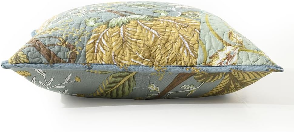 NEWLAKE Bohemian Floral Style Cotton Throw Pillow Covers with Real Stitched Embroidery (2 Pieces, 18X18 Inch)