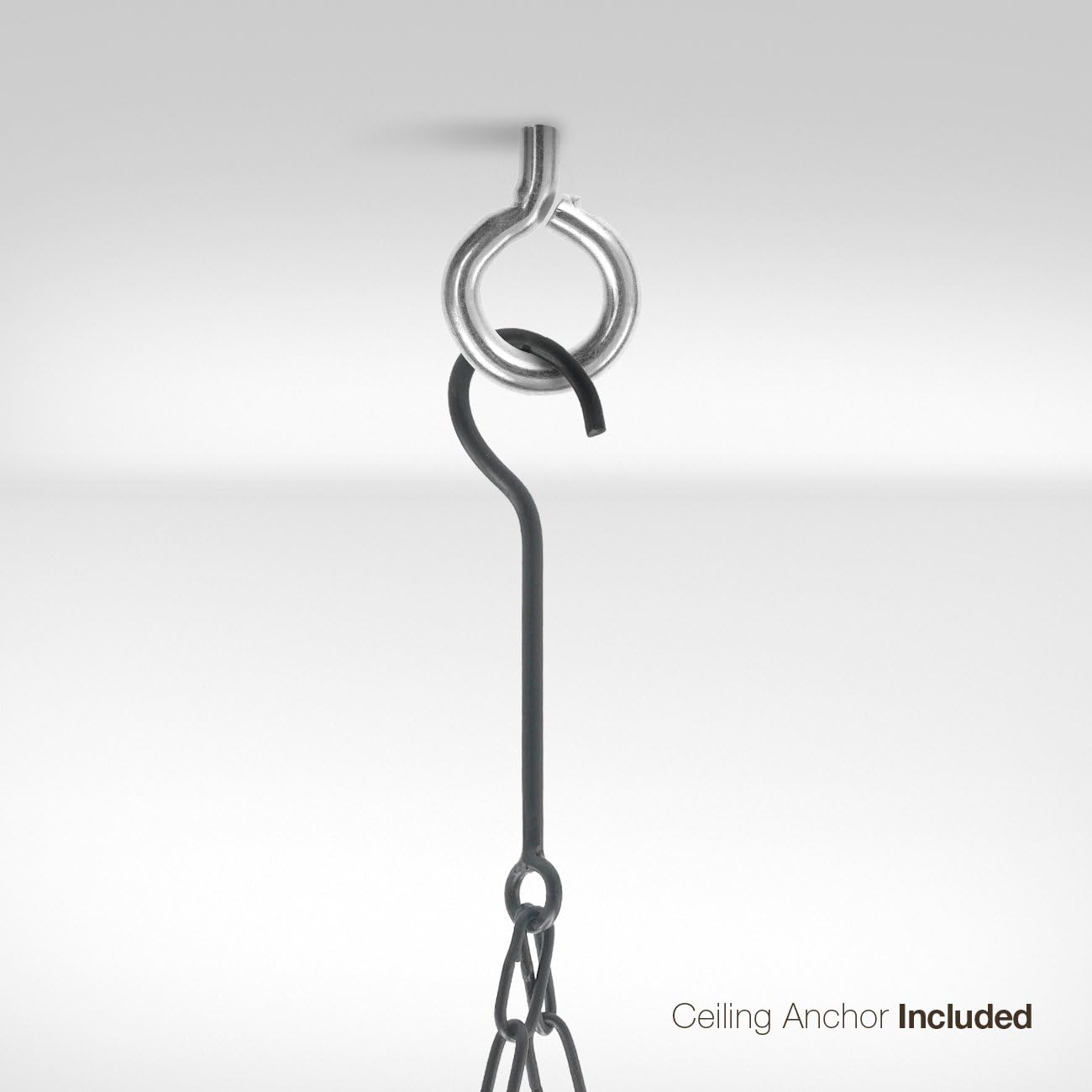 Sorbus® Pot and Pan Rack for Ceiling with Hooks — Decorative Oval Mounted Storage Rack — Multi-Purpose Organizer for Home, Restaurant, Kitchen Cookware, Utensils, Books, Household (Hanging Black)