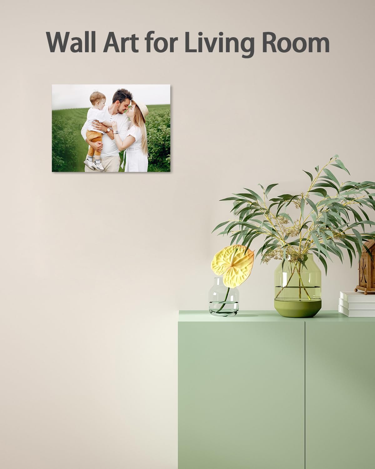 Personalized Custom Canvas Wall Art, Custom Canvas Prints with Your Photos for Living Room, Bedroom, Wedding Pet Baby Family Photo Framed Wall Art, Customized Photo Gift for Family,Friend,Lover,Pet