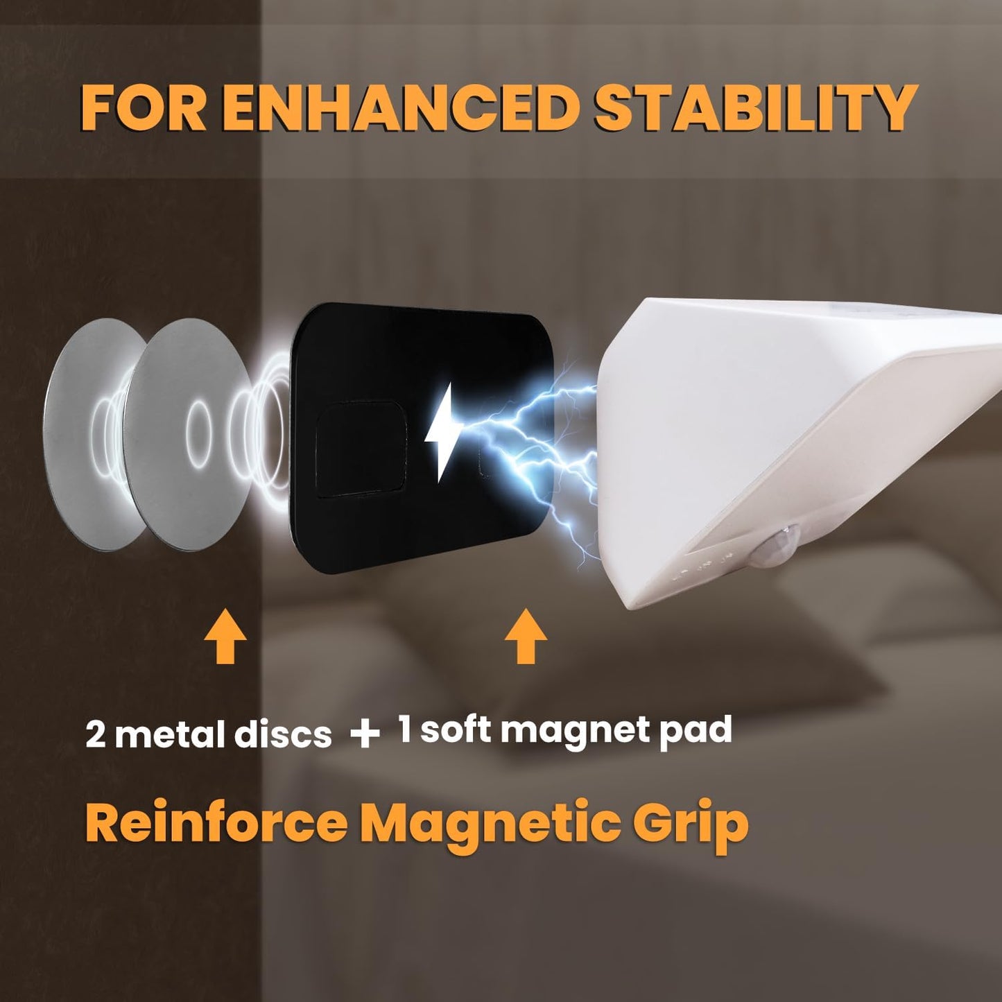 Motion Sensor Light Indoor Rechargeable, Battery Night Light 2000mAh, Motion Activated Night Lights Stick on 2 Pack, Dimmable Stair Lights for Bathroom, Hallway, Kitchen, Traveling