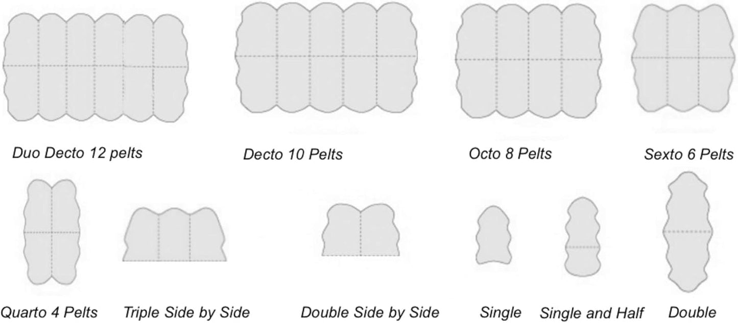 LAMBZY Faux Sheepskin Hypoallergenic Free Shape Silky Shag Rug, Luxury Shaggy Silky Plush Carpet for Bedrooms Rugs Living Room Kids Rooms Sofa Floor Rugs (Octo 8 Pelts 6'x8', 180x240cm, Brown)