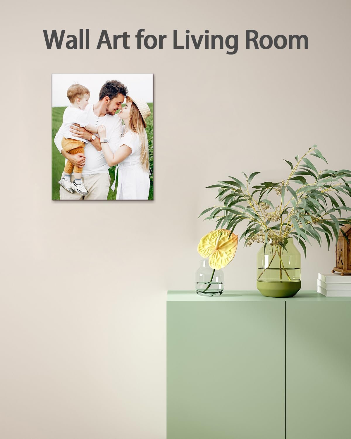 Personalized Custom Canvas Wall Art, Custom Canvas Prints with Your Photos for Living Room, Bedroom, Wedding Pet Baby Family Photo Framed Wall Art, Customized Photo Gift for Family,Friend,Lover,Pet