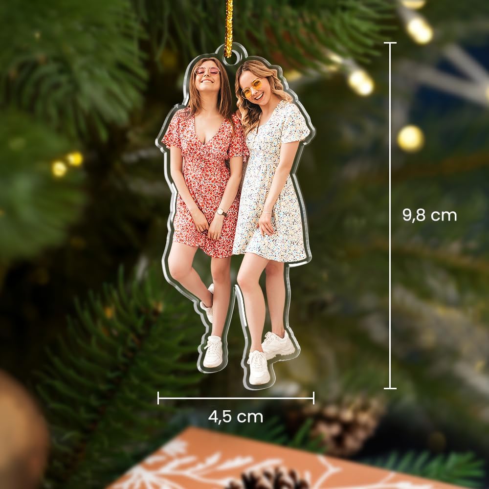Personalized Custom Photo Ornament, Acrylic Christmas Keepsake for Girls & Women, Hanging Decor