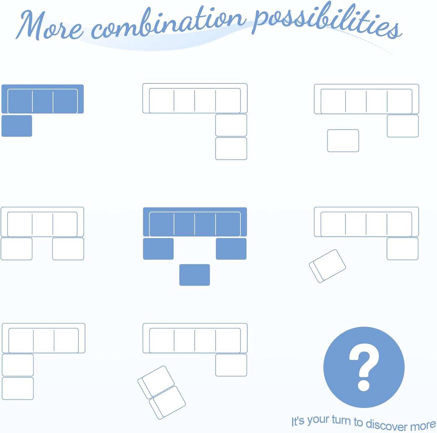 Hobestluk Modular Sectional Sofa Memory Foam Couch Oversized Sectional Sofa 3-Seater with Chaises Cloud Couch with Removable Cover U Shaped Sofa for Living Room (Plush Grey, U Shape)