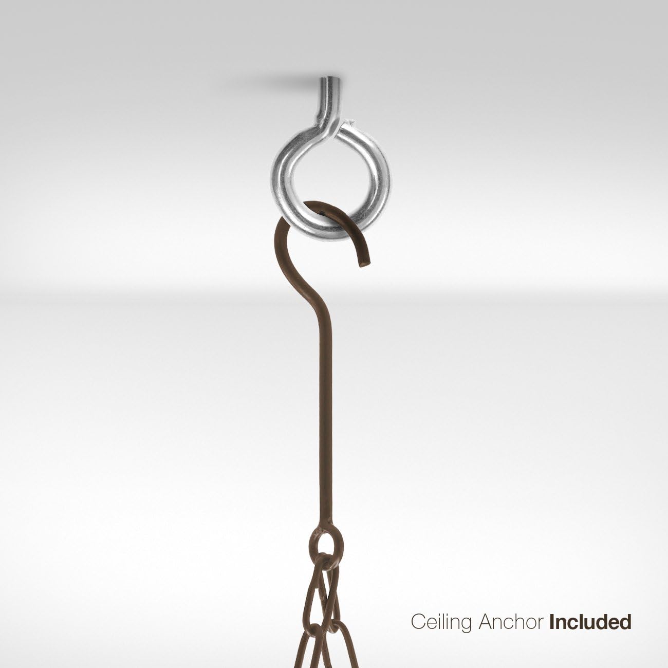 Sorbus Pot and Pan Rack for Ceiling 31" with 10 S Hooks — Decorative Oval Mounted Storage Rack — Multi-Purpose Organizer Great for Home, Restaurant, Kitchen Cookware, Utensils, Books, (Bronze)