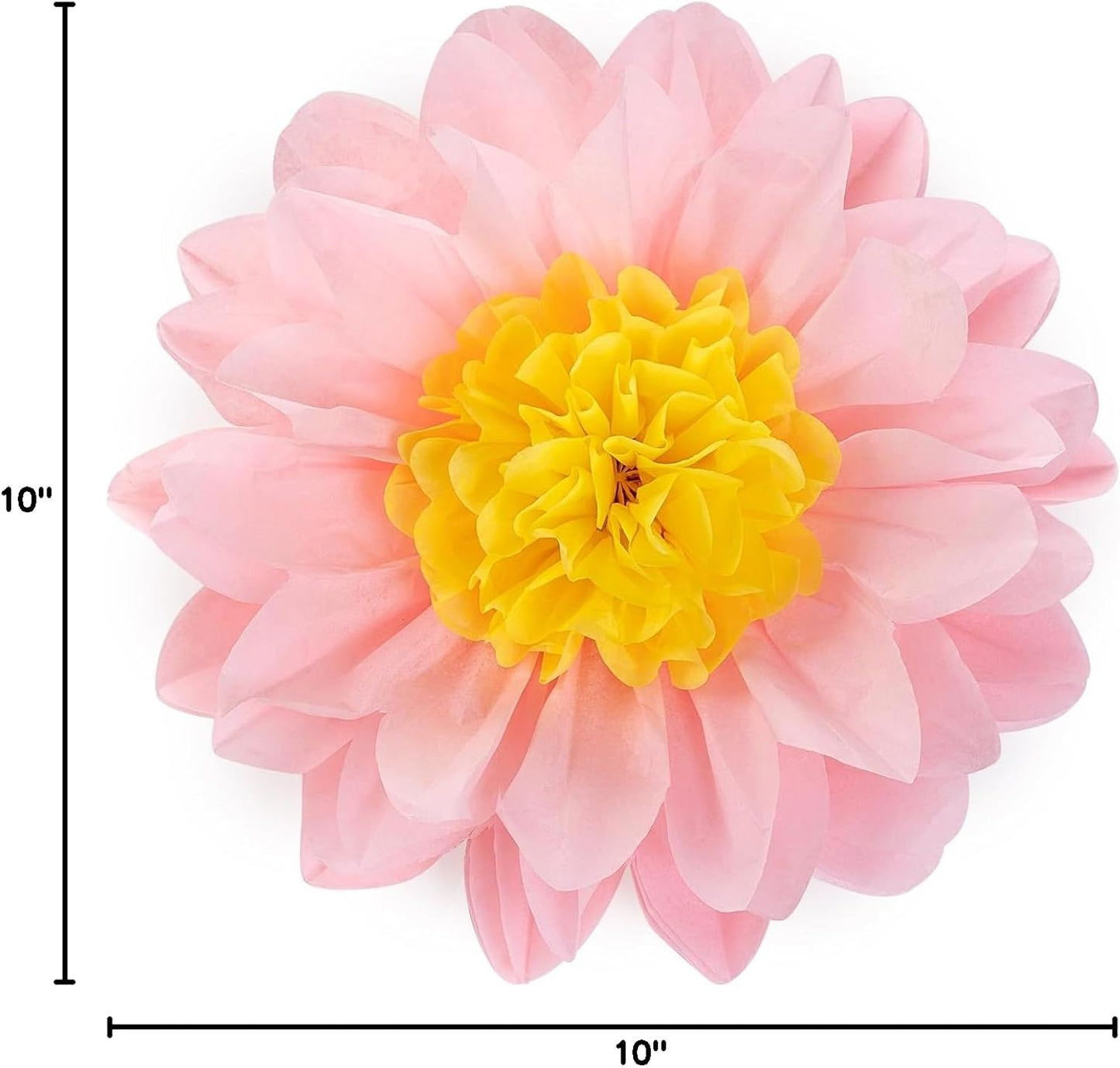 MISU Pink Purple Paper Flowers Tissue Paper Pom Poms Sunflower Daisy Flowers for Party Decorations, 10 Inch, Pack of 18