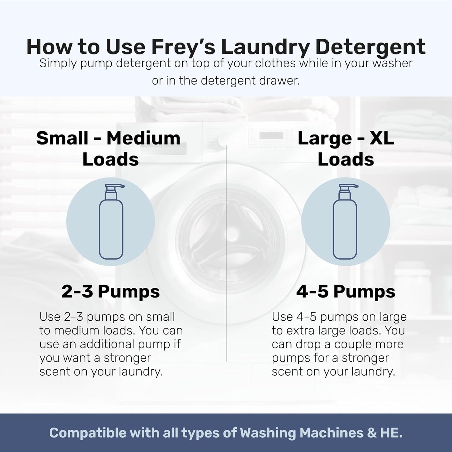 FREY Concentrated Natural Laundry Detergent - 50 Concentrated Loads of Long Lasting High Efficiency Liquid Laundry Detergent - Eco Friendly Blend of Great Smelling Biodegradable Natural Ingredients, Sandalwood/Bergamot/Clove, 2 Pack