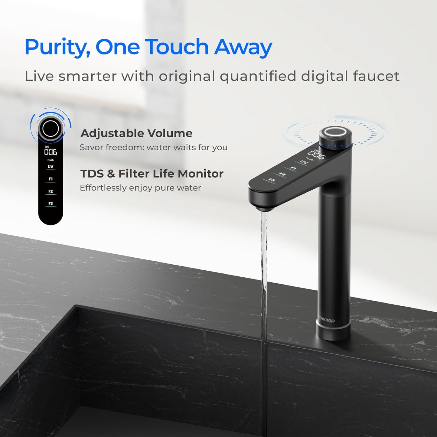 Waterdrop X16-Alkaline Tankless Reverse Osmosis System, NSF/ANSI 42&58&372 Certified, 1600 GPD RO Filter System, 11-Stage Filtration, UnderSink, 3:1 Pure to Drain, Alkaline Mineral pH+, BPA Free