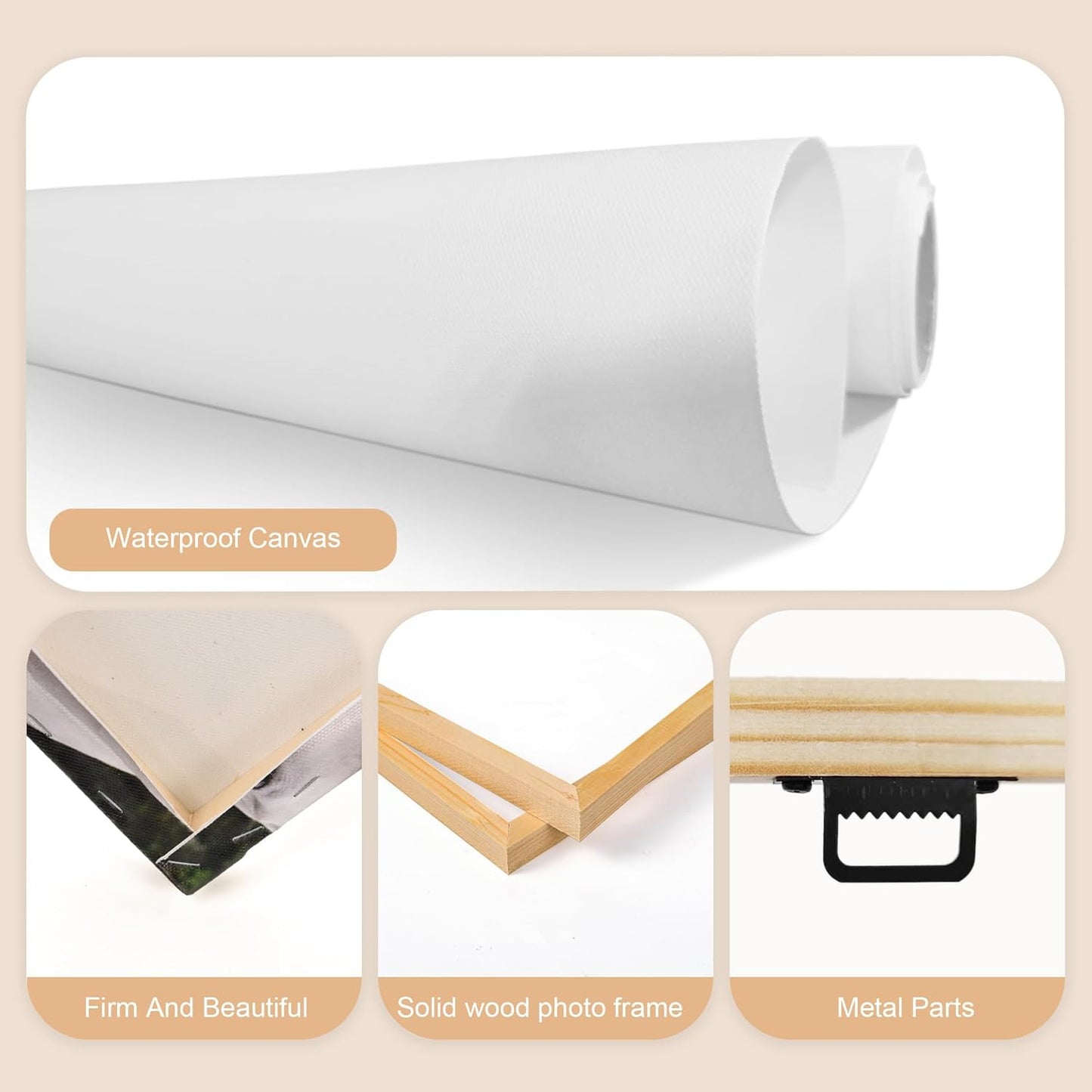 WayToLight Custom Canvas Prints with Your Photos Framed Personalized Picture Canvas Prints Wall Art Ideal for Home Decor Christmas Family Gifts (6" x 8")