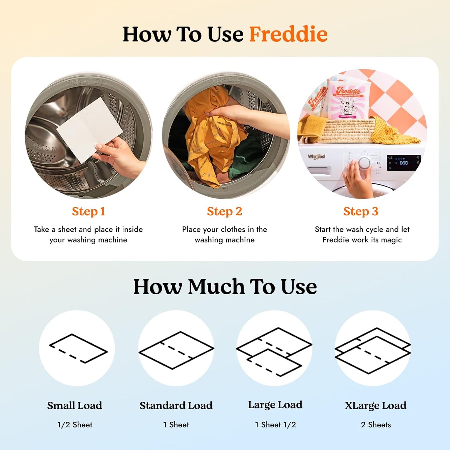 Freddie Laundry Detergent Sheets - Recyclable Packaging - No Mess Strips - 60 Loads - Floral Spring Blossom Scent