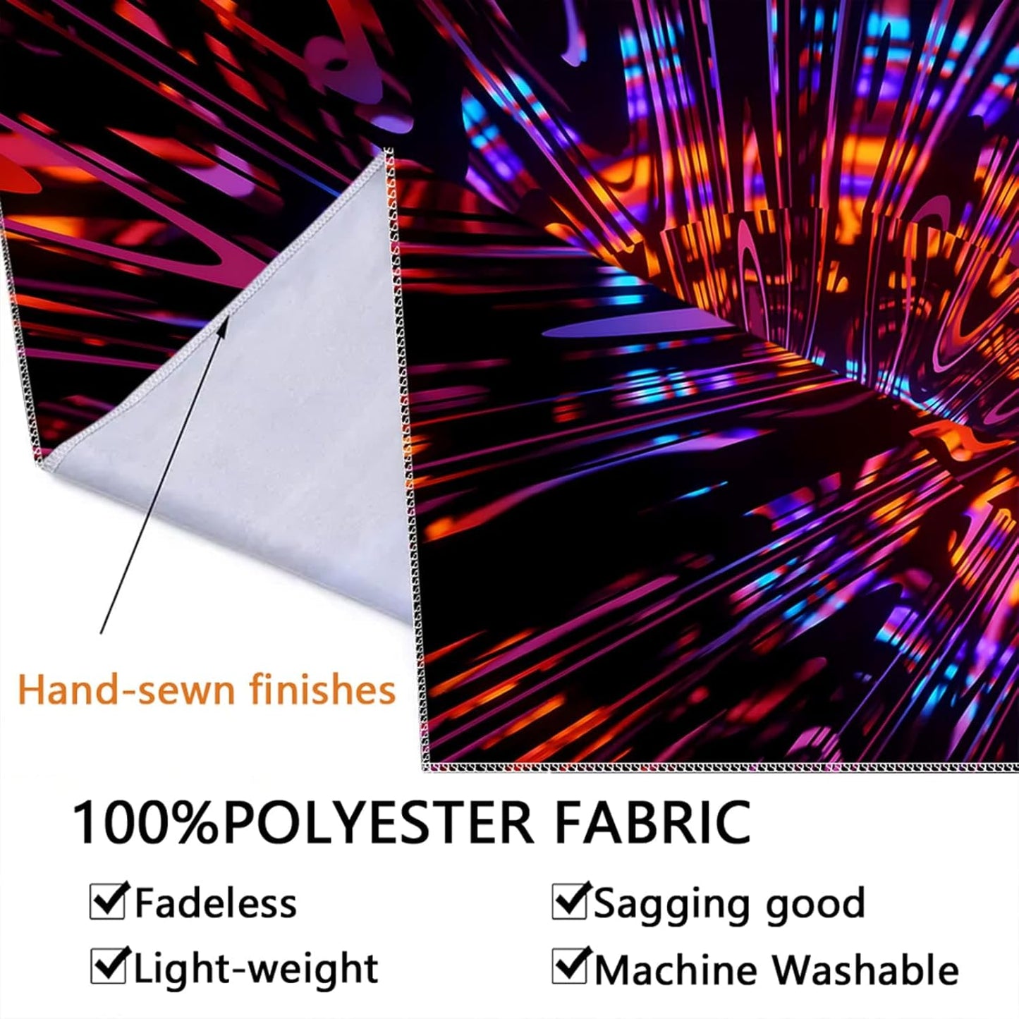 PSYHILAR Blacklight Mandala Tapestry for Bedroom, Psychedelic Black Light Posters for Adults and Teens, Colorful UV Reactive Aesthetic Bohemian Art Wall Hanging Decor Red and Purple (40 x 30 Inches)