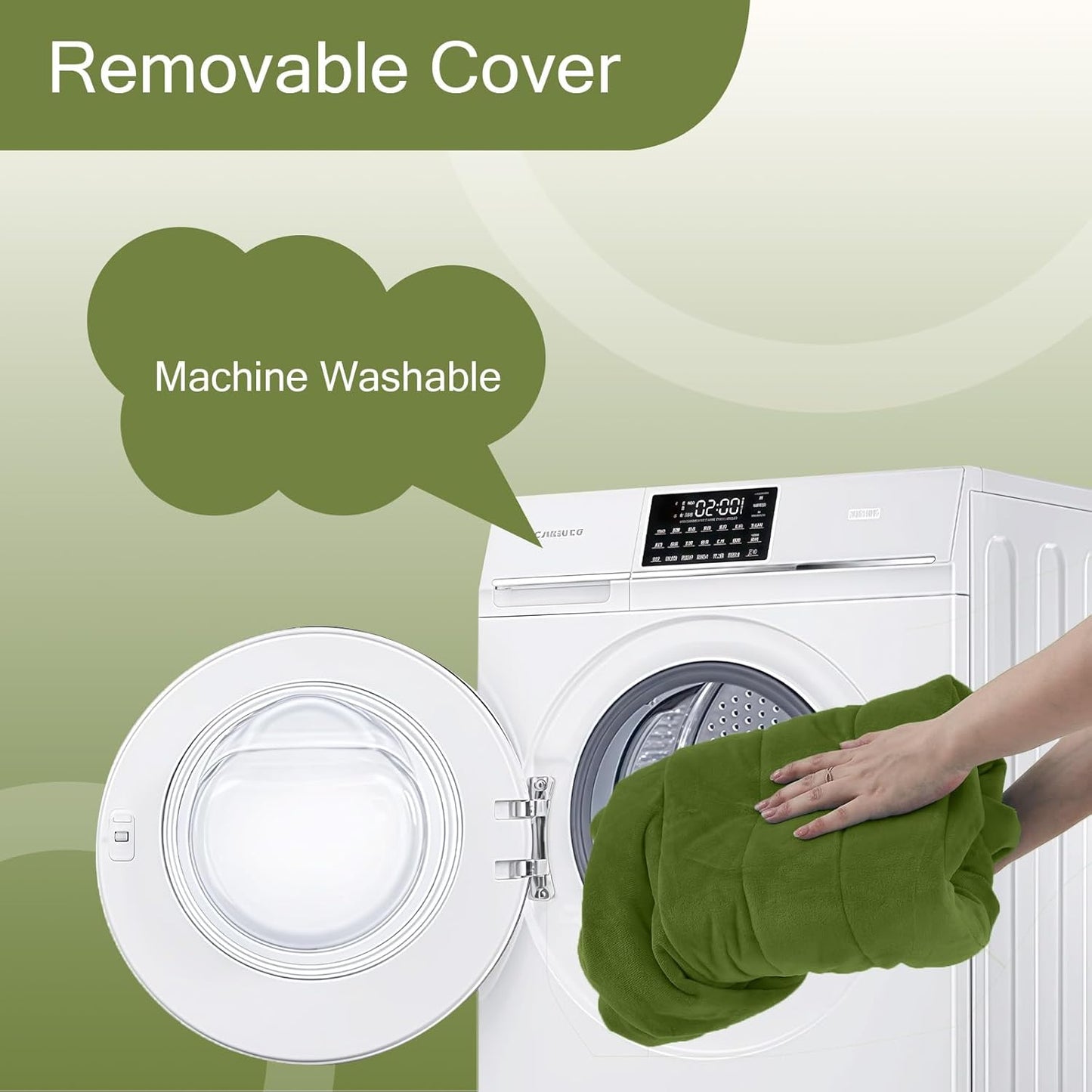 MeMoreCool Round Stuffed Pouf Ottoman Foot Rest, Floor Pouf Foot Stool with Soft Foam Chunk Filling, Small Round Ottoman Footstool Circle Footrest for Living Room, Green