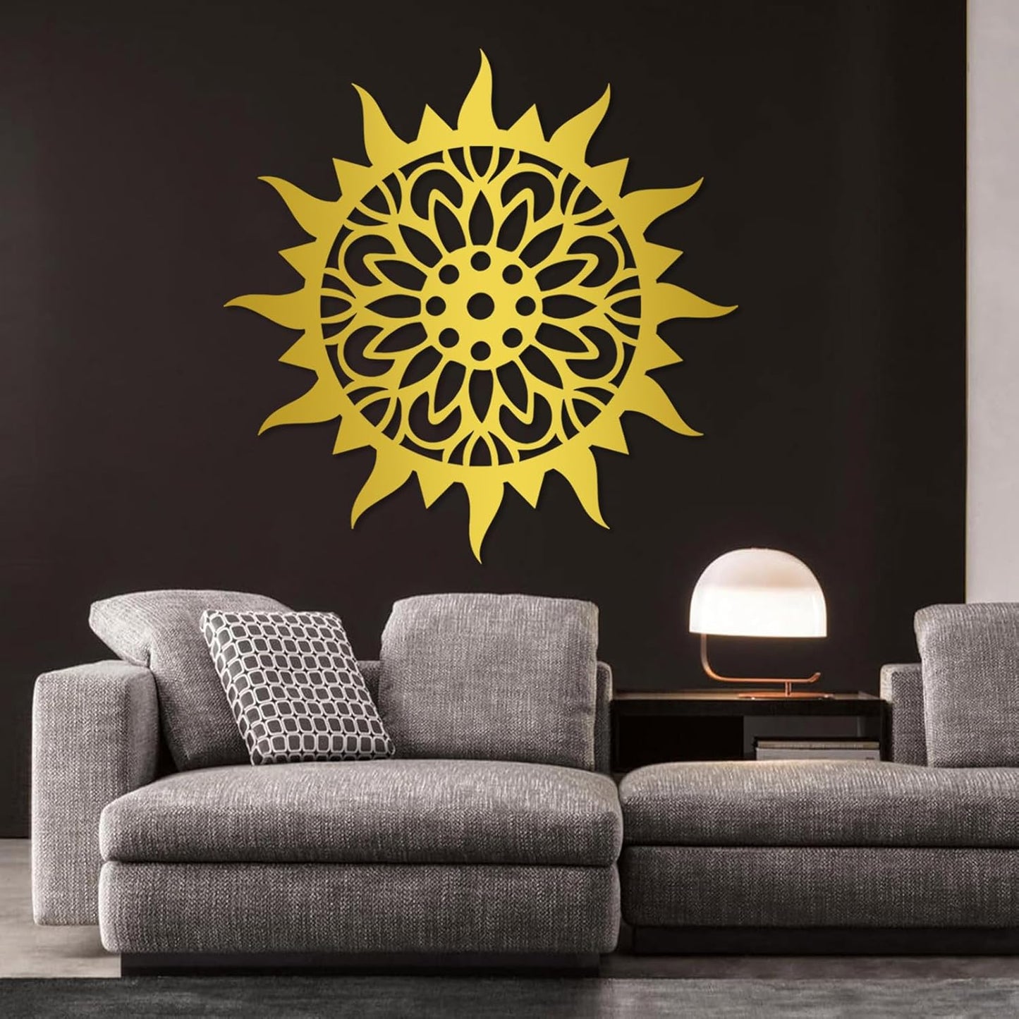 Sunburst Metal Wall Decor, Metal Sun Wall Decor, Metal Sun Flower Wall Art, Outdoor Metal Sun Wall Art, Sun Burst Wall Decor, Home Decor, Patio Decor, Wall Art for Living Room, Bedroom (Silver, 32"x32"|80x80cm)