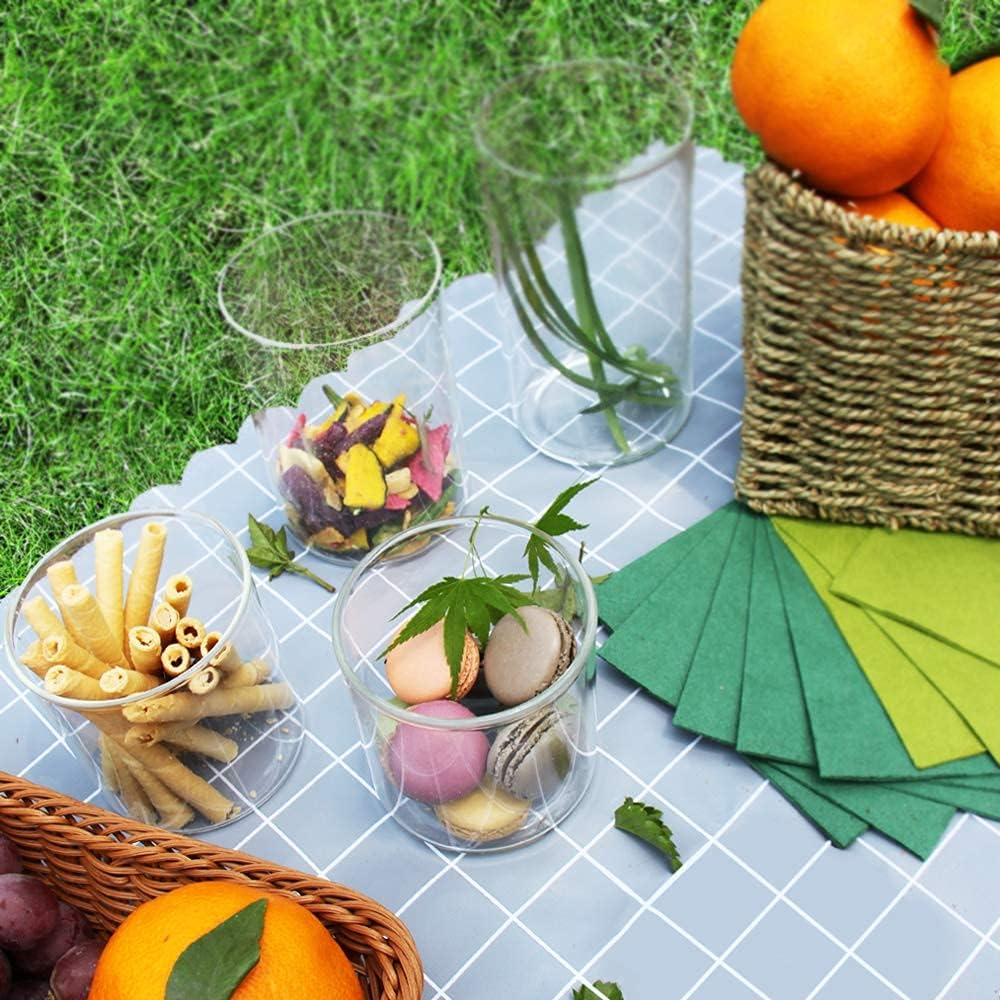 SIXAQUAE Glass Food Storage Containers Jar Seal Bamboo Lids 4 Packs 600ml Airtight Canister Organization Sets Stackable…