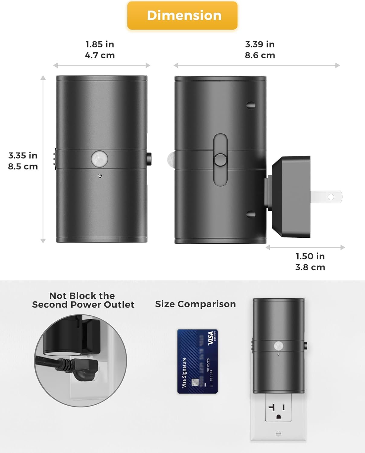 L LOHAS LED Motion Sensor Night Light Plug in, 2 Pack, Motion Activated Night Light, 0-100LM Dimmable, 3000K Soft White, Motion Sensor Light Indoor for Bathroom Hallway Bedroom Stairway Kids Elderly