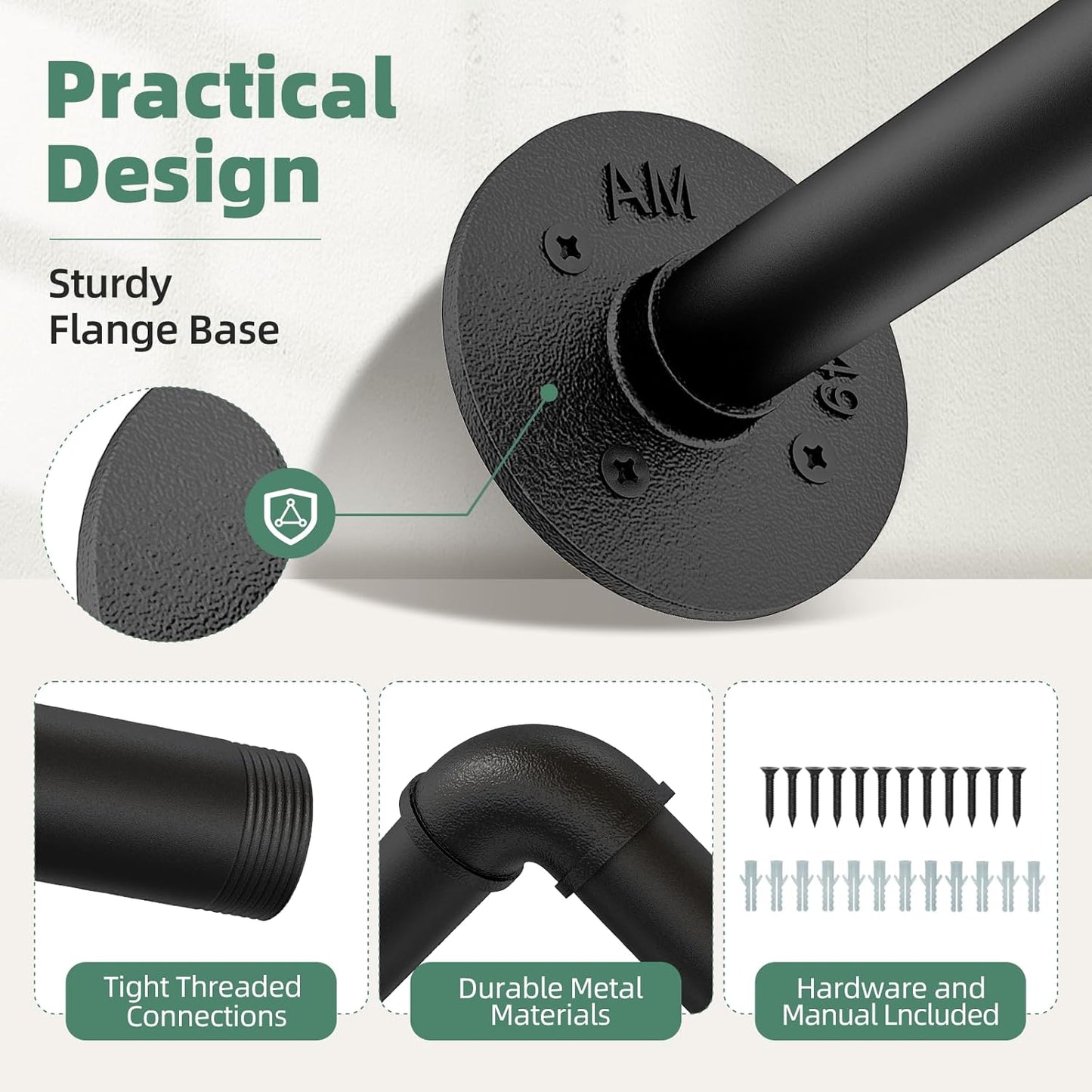 Plant Hanger Indoor with 6 Hanging Chains Hanging Planters for Indoor Plants Hanging Plant Holder Window Plant Rod Black Metal Shelves(70.8 Inch Pot not Included