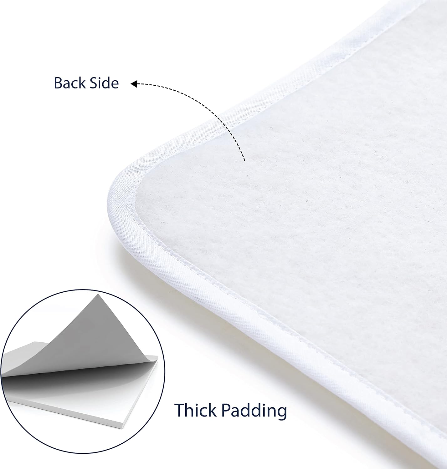 Encasa Homes Ironing Mat/Pad (Small 28"x20") with 3mm Padding & Silicone Iron Rest for Steam Pressing on Tabletop or Bed - Heat Resistant, Portable, Quilting & Travel Blanket - Black Arrow