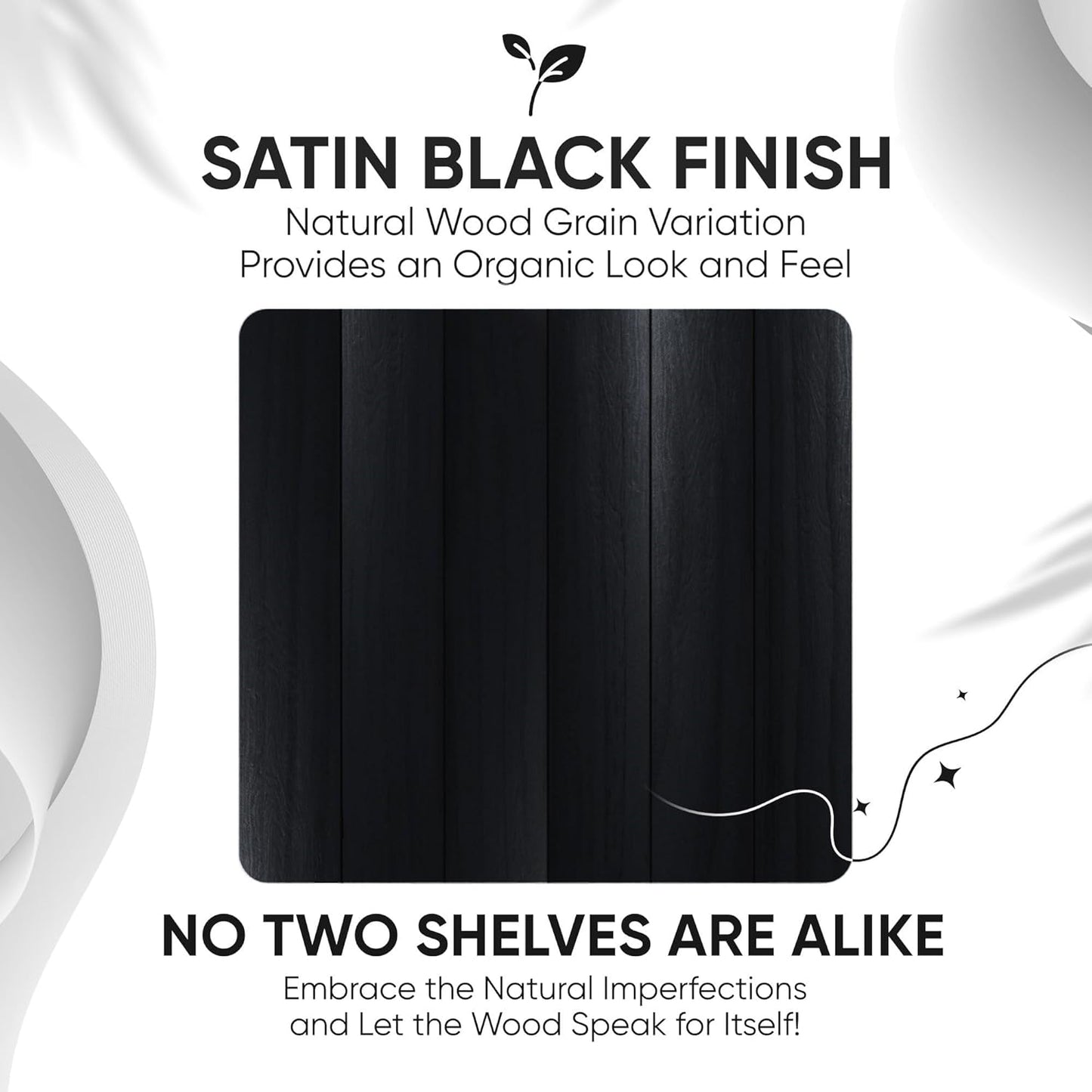 Homeforia Black Floating Shelf 18 inch, High End Solid Real Wood 18inch Bathroom Floating Shelves for Wall Mounted, Black Wooden 18in Floating Shelves, Heavy Duty Bracket, 18 X 6.5 X 1.75 in, Set of 3