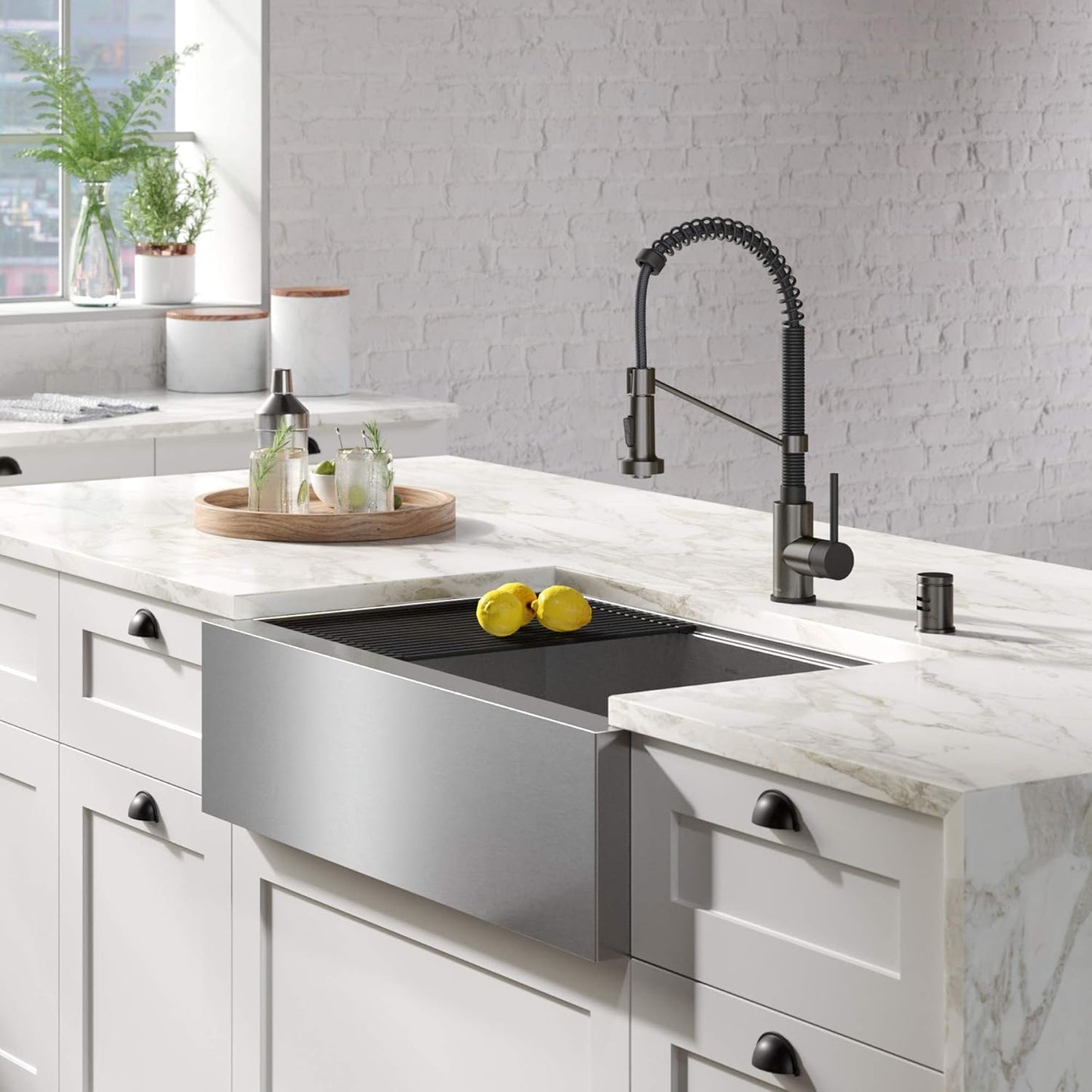 KRAUS Dishwasher Air Gap in Spot Free Black Stainless, KAG-2SFSB