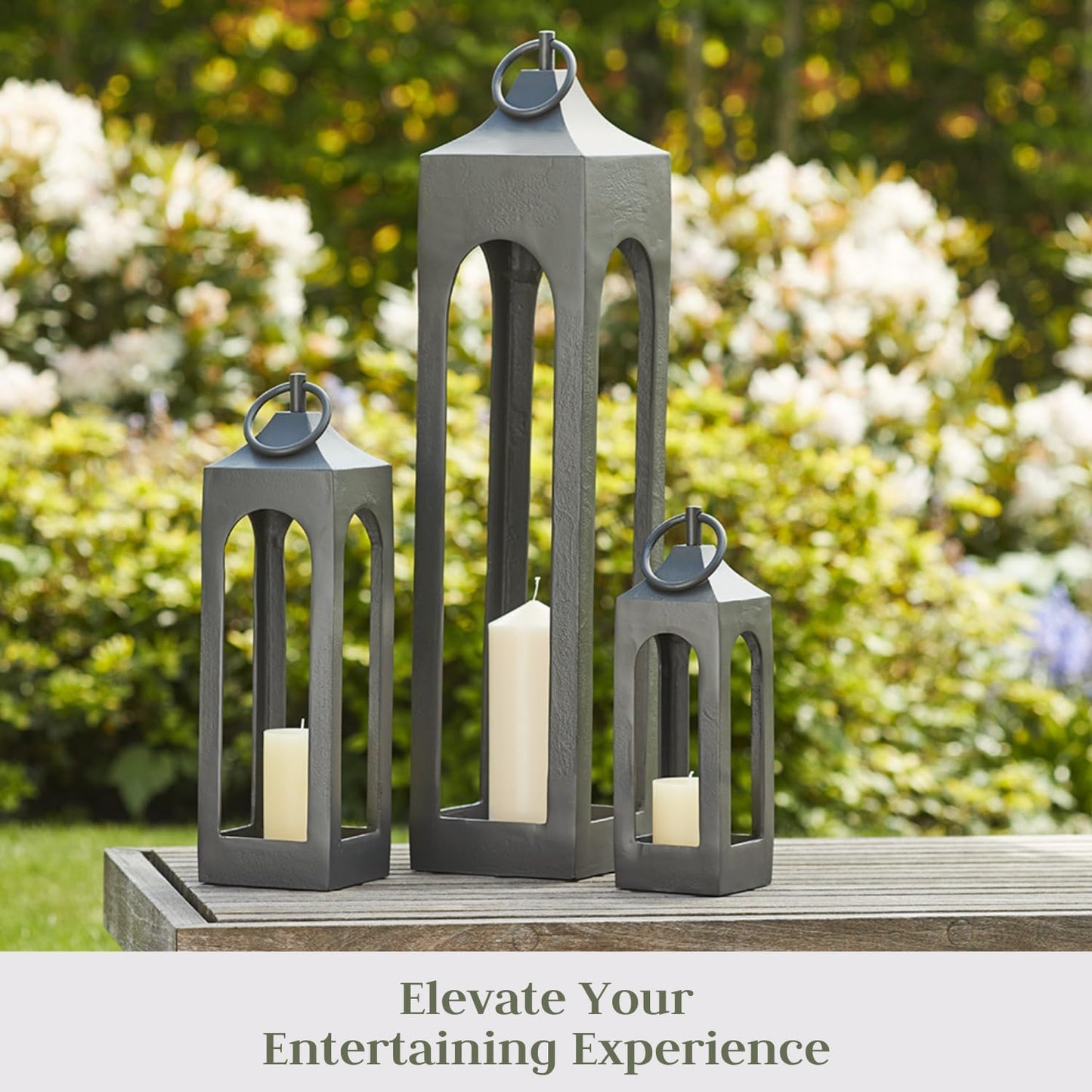 Small Black Lantern, Rustic Metal Decorative Lantern, Candle Holder for Indoor & Outdoor, Home Decor for Patio, Garden & Tabletop, Hanging Lantern for Parties & Weddings