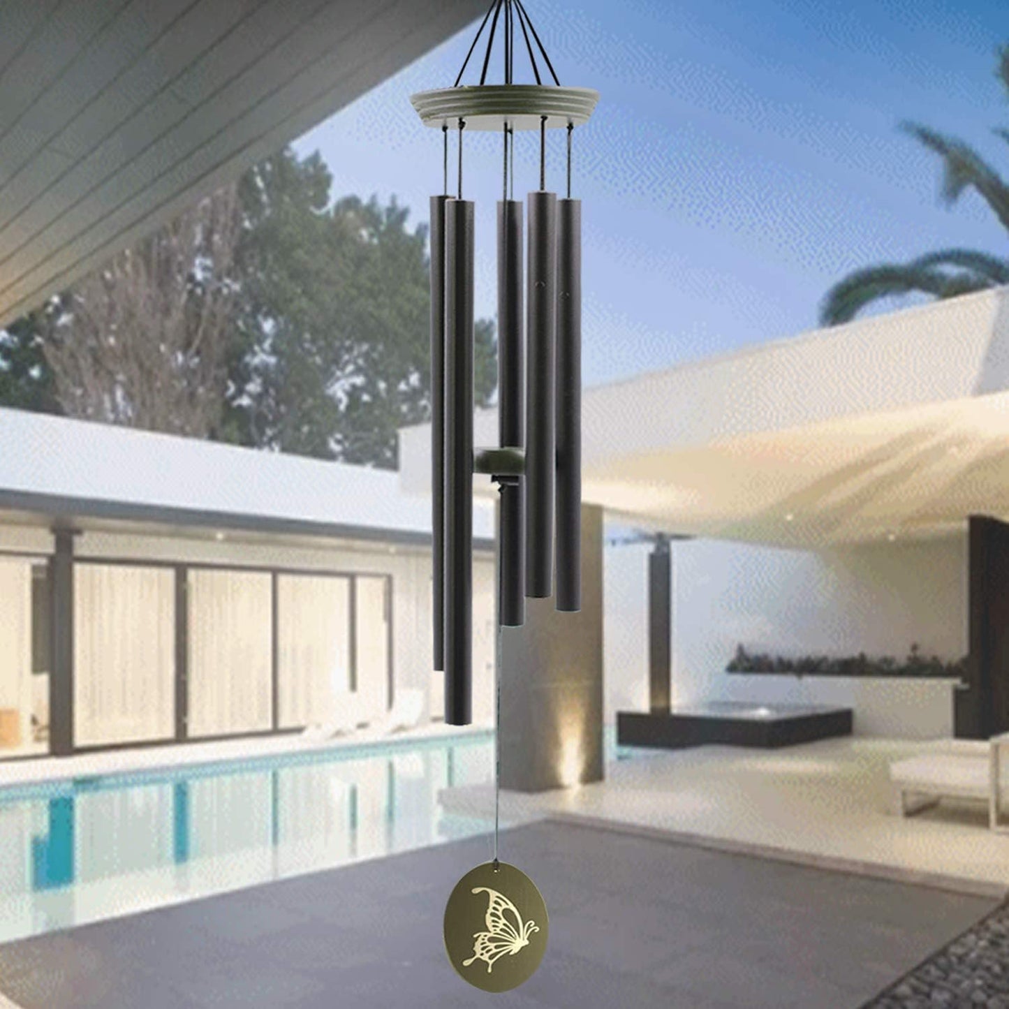 Wind Chimes for Outside, WindChimes Outdoor Tuned Soothing Melody, Wind Chimes Gifts for Mom, Wind Chime Outdoor Decoration, Patio, Garden, Yard. Butterfly Wind-Chime