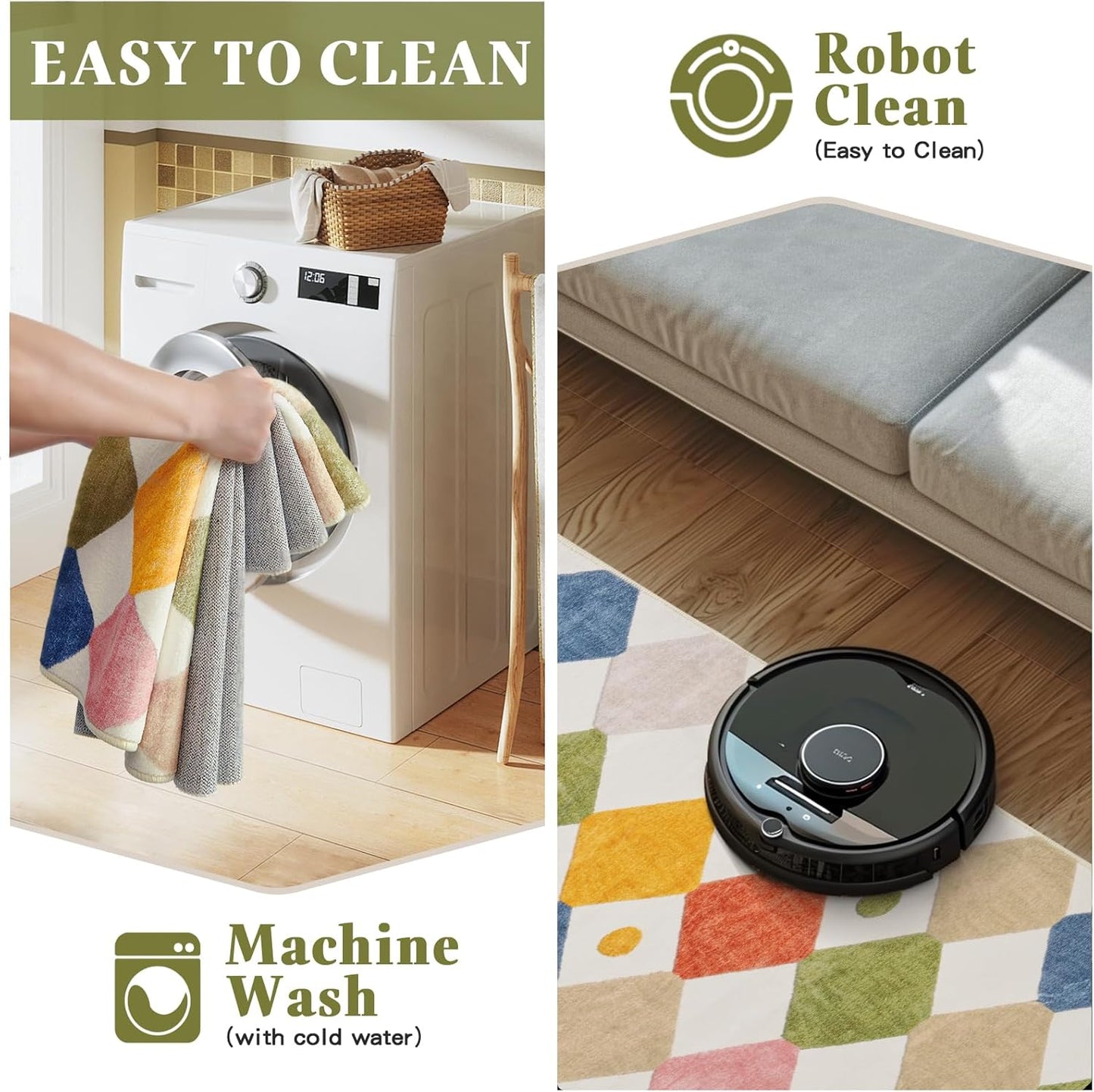 jinchan Kids Rug for Classroom 7ft Radius Corner Washable Area Rug Modern Colorful Quarter Circle Rug Soft Non-Slip Carpet for Nursery Playroom Daycare Reading Nook Living Room Circus on Cream