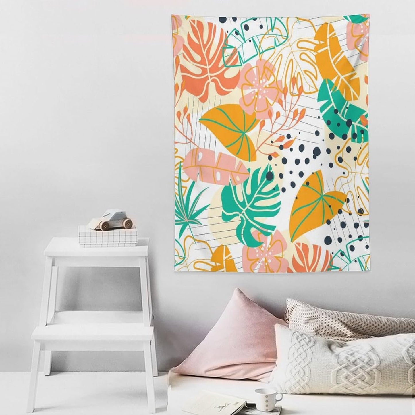 ICMOLYYENLO Tropical Palm Leaves Wall Tapestry, Wall Art for Room Decoration Beautiful Wall Hanging for Bedroom Living Room Dormitory Apartment 40x60 Inch