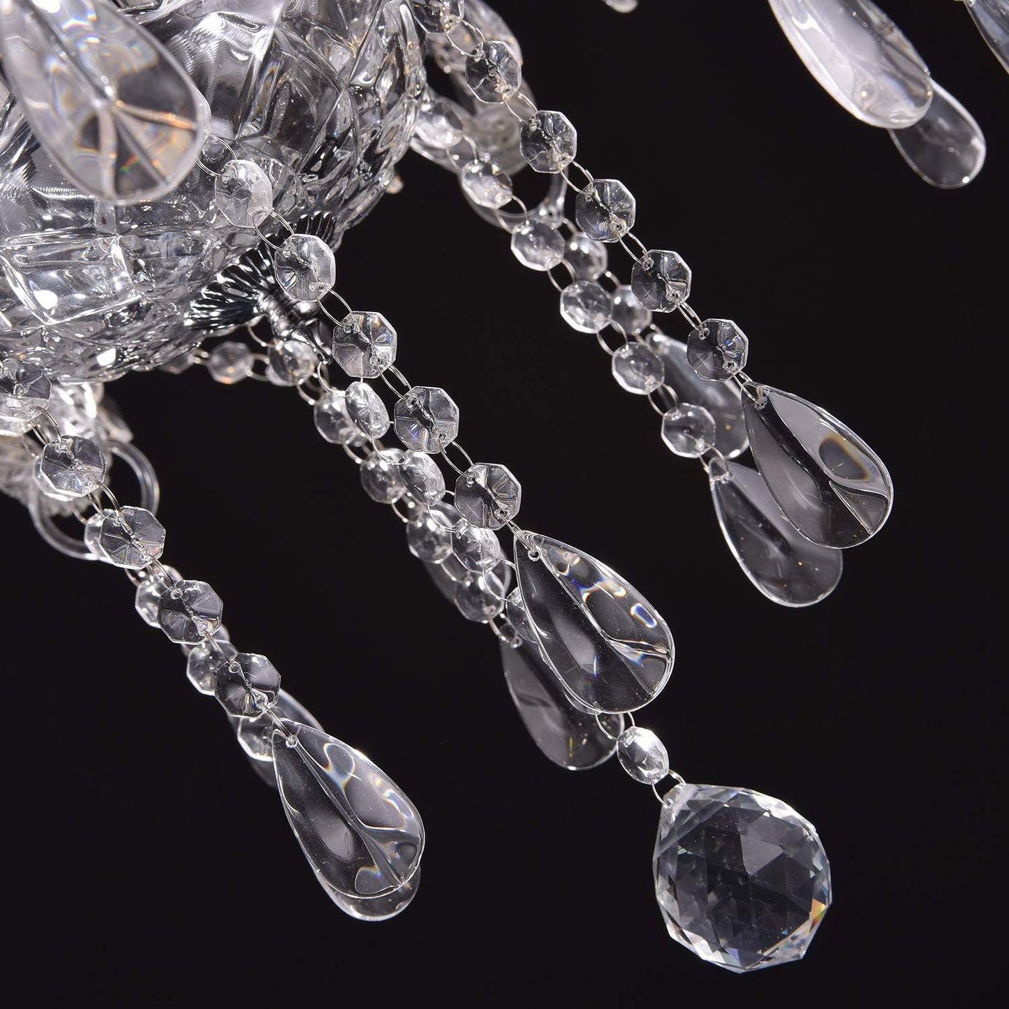 LIUMANG Modern Elegant 12 Lights K9 Crystal Glass Chandelier Pendant Ceiling Lighting European Style for Dining Living Room Bedroom Transparent,12 E12 Bulbs Required