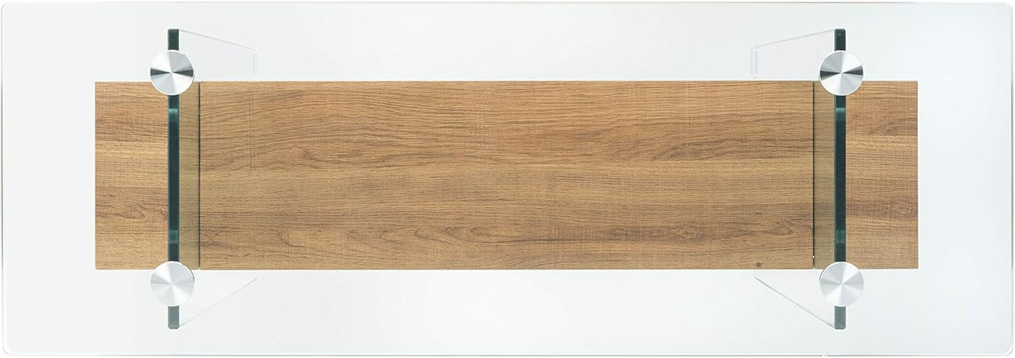 Safavieh Home Kayley Glass and Natural Brown Console Table