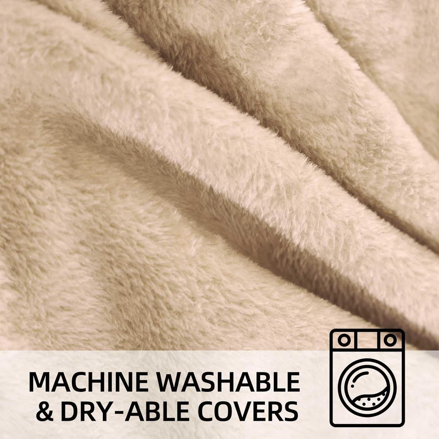 Bean Bag Chair 5Ft, Memory Foam Filled, Large Beanbag Chairs for Adults and Teens, Soft Sofa with Removable Flannel Cover, Round Couch for Living Room Bedroom College Dorm (Apricot, 5FT-60×60"×24")