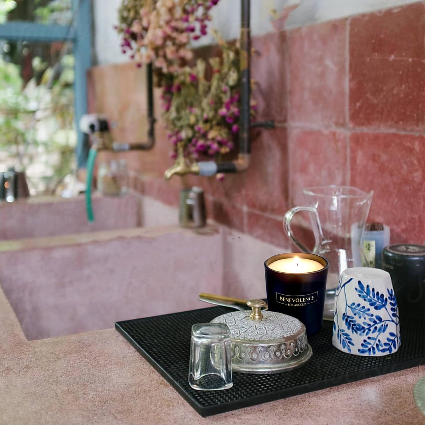 Benevolence LA Lavender & Lilac Scented Candle | Soy Candles, Black Candle for Home | Gifts for Women and Men | Home Fragrance | Aromatherapy | Bathroom Freshener | 8oz, 45 Hour Burn