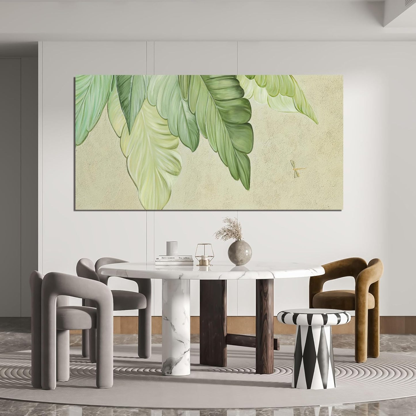 Canvas Wall Art Decor Large Modern Green Wall Art Prints Wall Art Pictures for Living Room Art Work for Wall Decor Boho Botanical Wall Art Oversized Artwork for Walls Bedroom Office Decor 29" X 58"