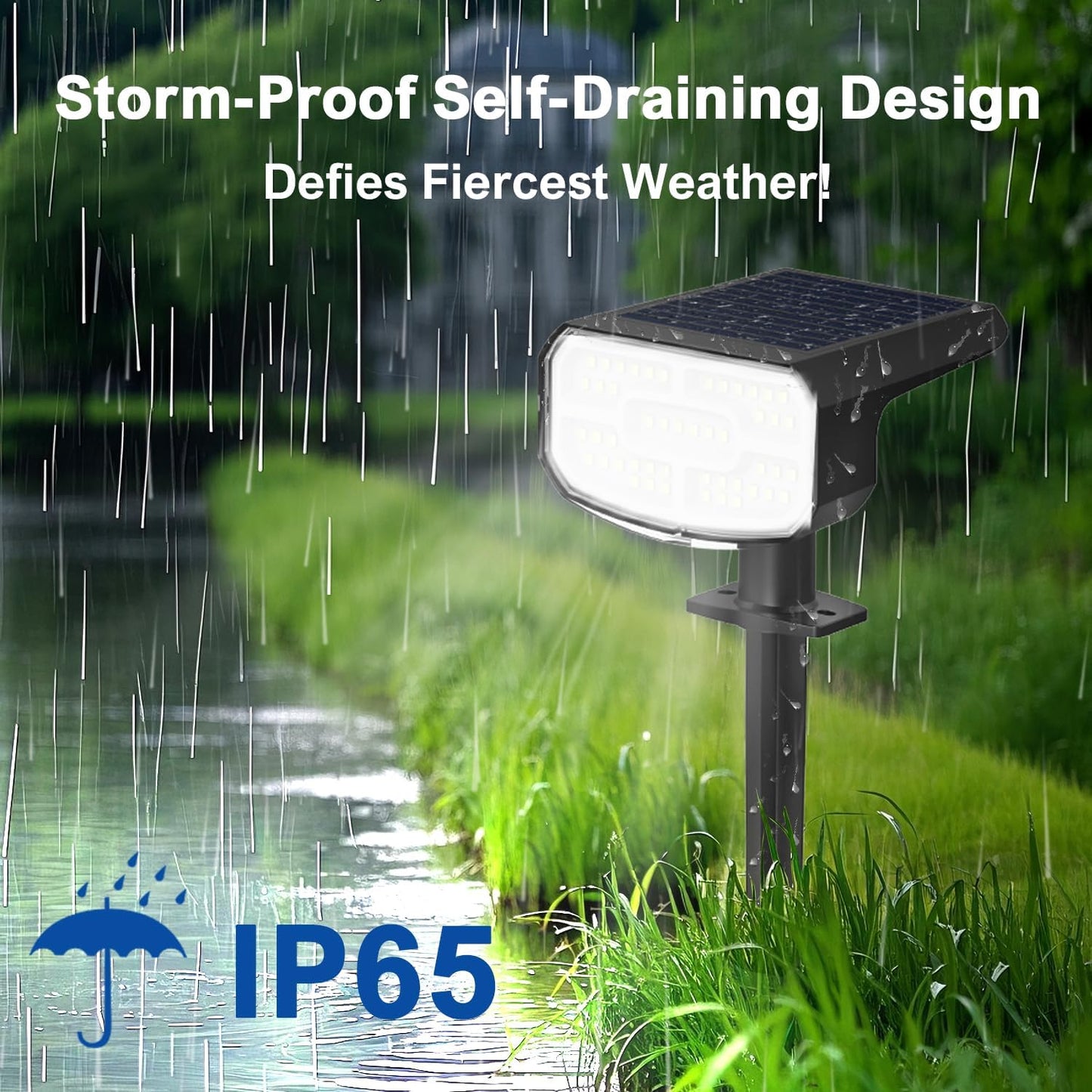 Solar Lights Outdoor Waterproof IP65, Super Bright LED, 2CCT 4 Lighting Modes 3000K/6500K Selectable, Solar Powered Yard Garden Solar Spot Lights for Outside Landscape Auto On/Off -8 Pack