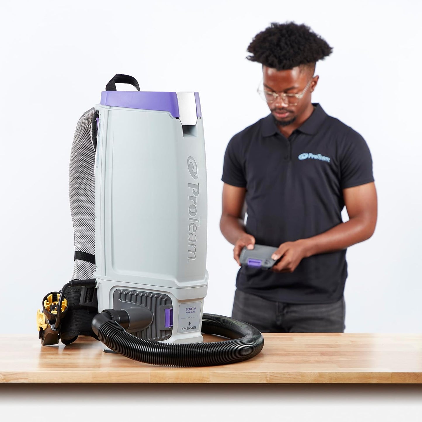 ProTeam GoFit 10 Commercial Backpack Vacuum with 107676 Blower Doors, 1.5 Inch Blower Tool and Hard Surface Tool w/Nylon & Horse Hair Blend Brush Tool Kit, Corded, 107800 + 107676, MegaVac Replacement