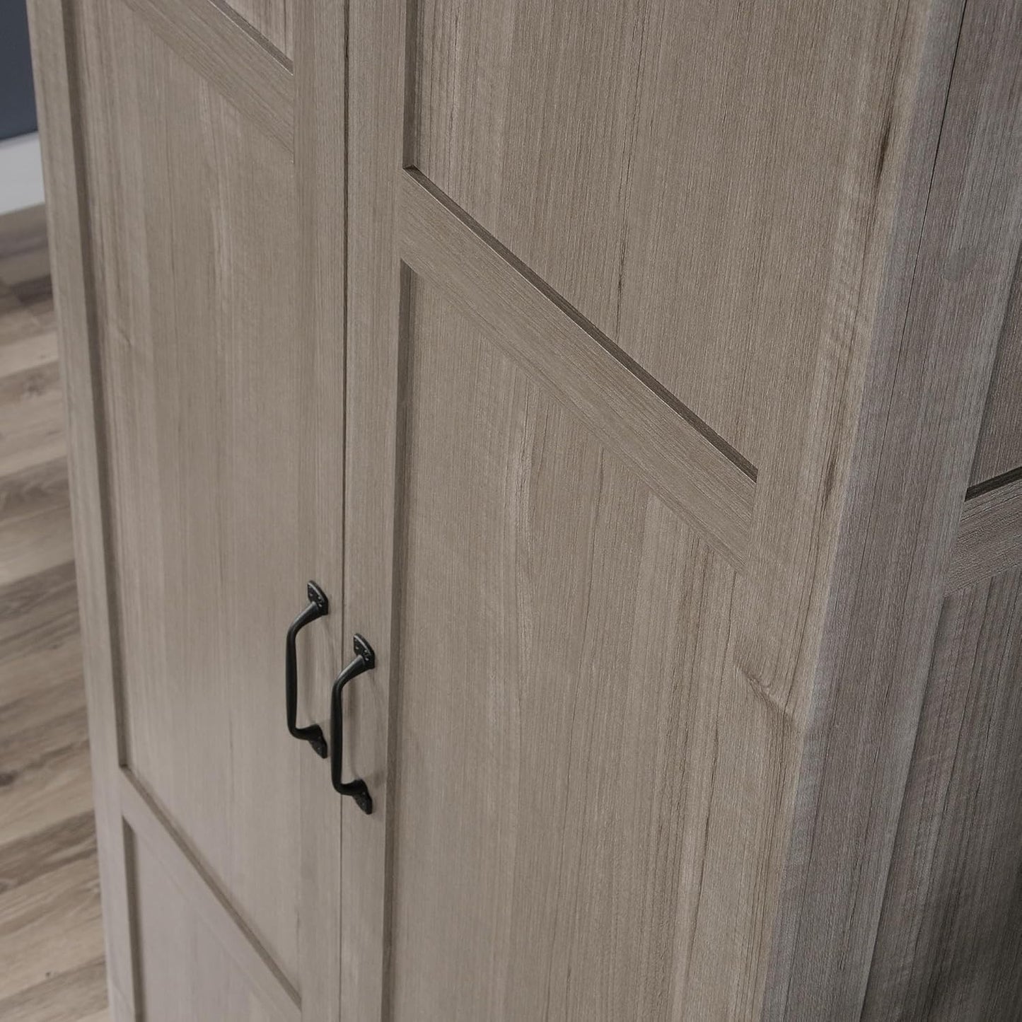 Sauder Select Storage Cabinet, Pantry Cabinet Kitchen Storage with Adjustable Shelves, Bathroom Storage Cabinet, in Silver Sycamore