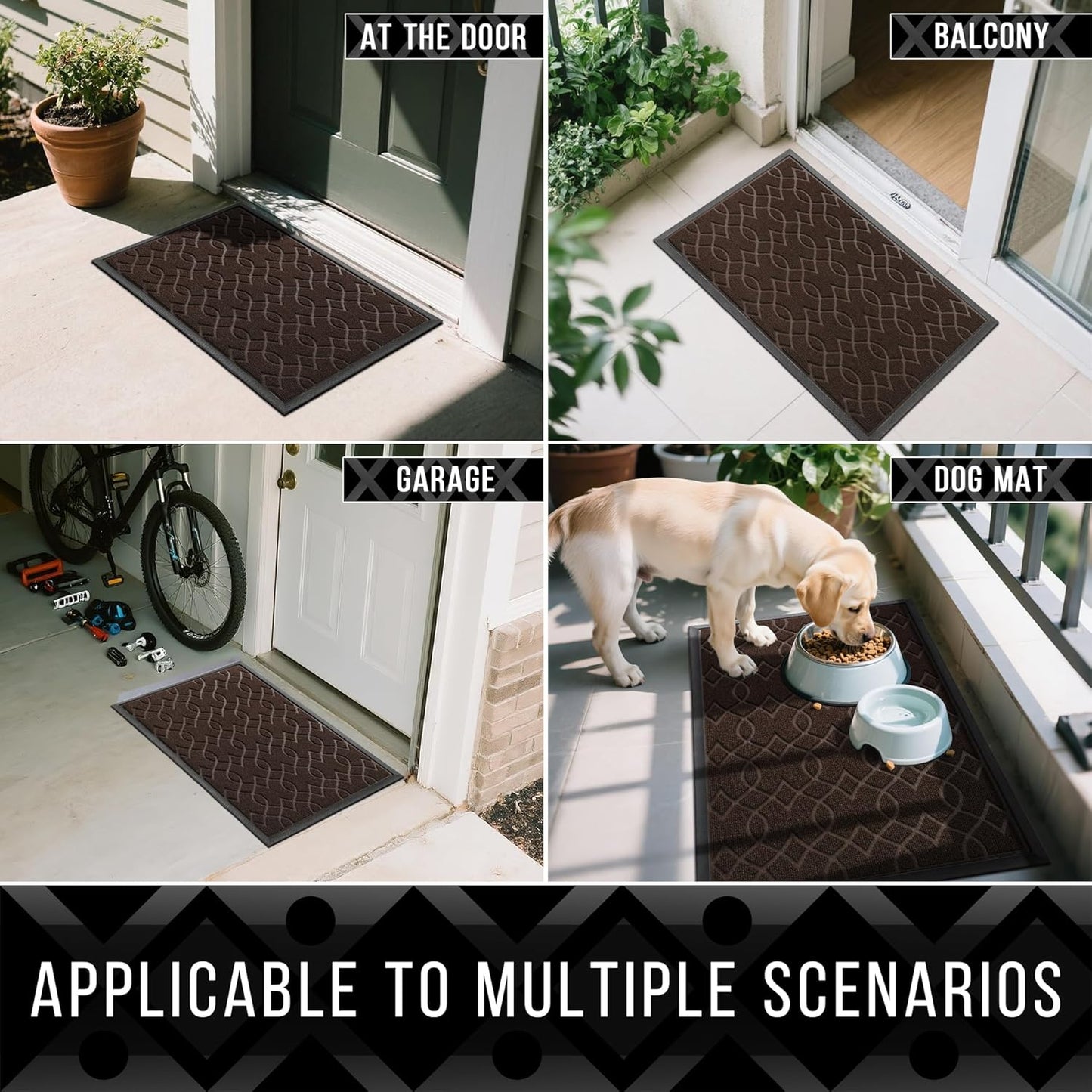Yimobra Front Door Mat Outdoor Indoor 60x36, All-Season, All-Weather, Heavy Duty Welcome Door Mats Outside Entrance, Non Slip Porch Patio Entrance Mat, Coffee