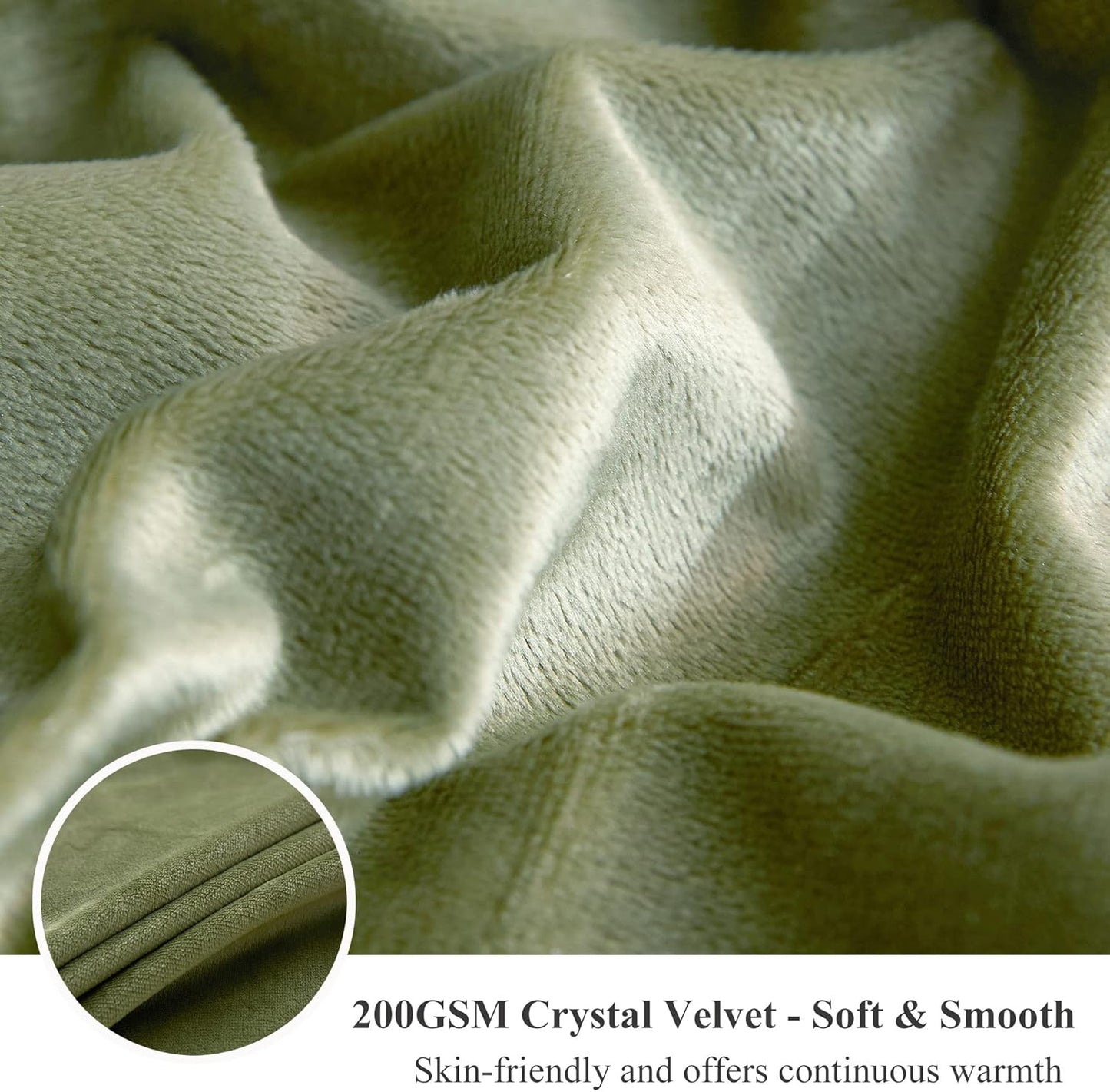 XeGe Luxury Faux Fur Throw, Moss Green Soft 50x60 Fluffy Blanket, Shaggy Plush Decorative Couch Throw, Cute Furry Throw Fuzzy Office Lap Blanket for Bedroom Living Room Sage Green