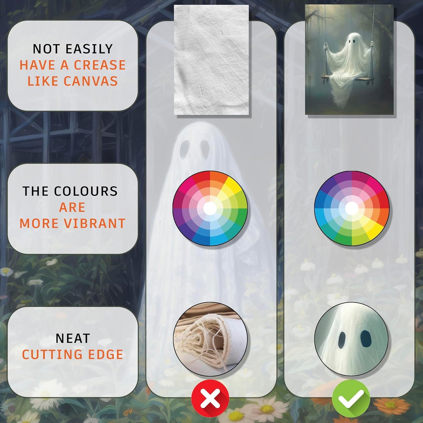 LANCHI95 6 Pcs 8x10in Halloween Wall Art Prints, Vintage Posters, Cute Ghost Pictures for Bedroom Decor (UNFRAMED)