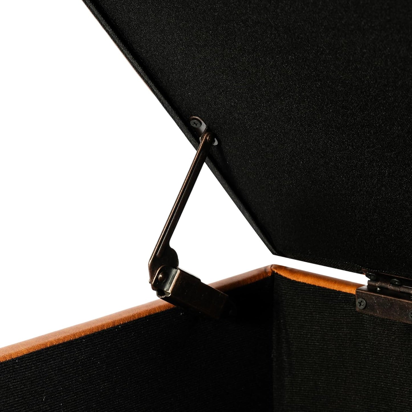 Leather Storage Ottoman Bench Rectangle 32 Inch Foot Rest Ottomans Stool for Living Room Bedroom(Yellowish Brown)