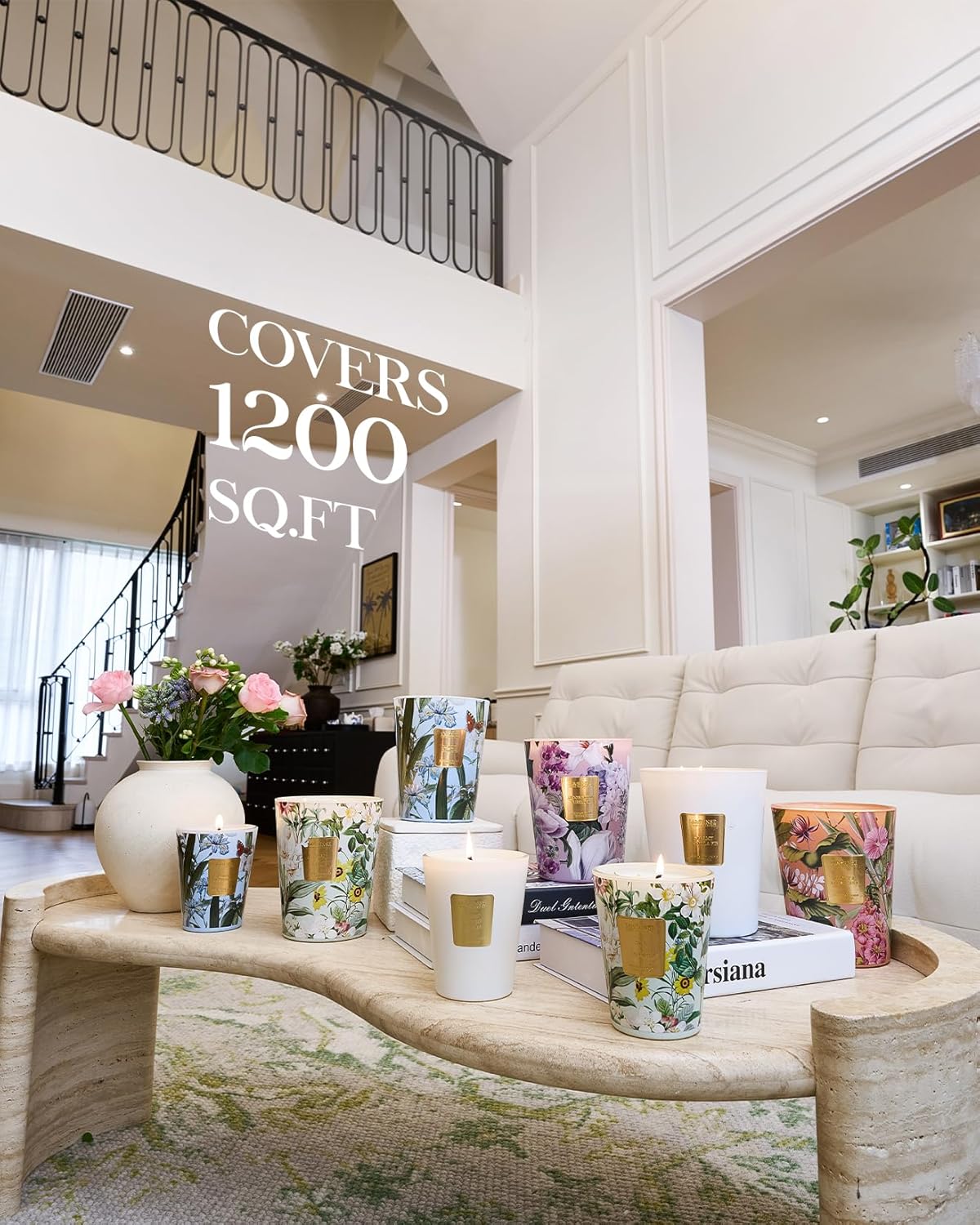 M&SENSE Summer Sea Air Scented Candle, 35 OZ Extra Large 3 Wick Natural Soy Wax Candles 150 Hours Long Lasting Slow Burning, Candles Gift for Spring Home Decor