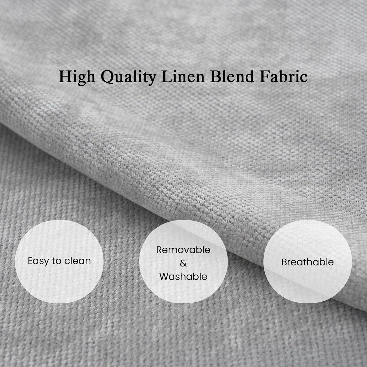 JACH Sectional Couches for Living Room, 4 Seater Cloud Sectional Couch with Deep Seat, Down Filled Modular Sofa, Covers Removeable & Washable, Sofas Furniture for Living Room, Light Grey