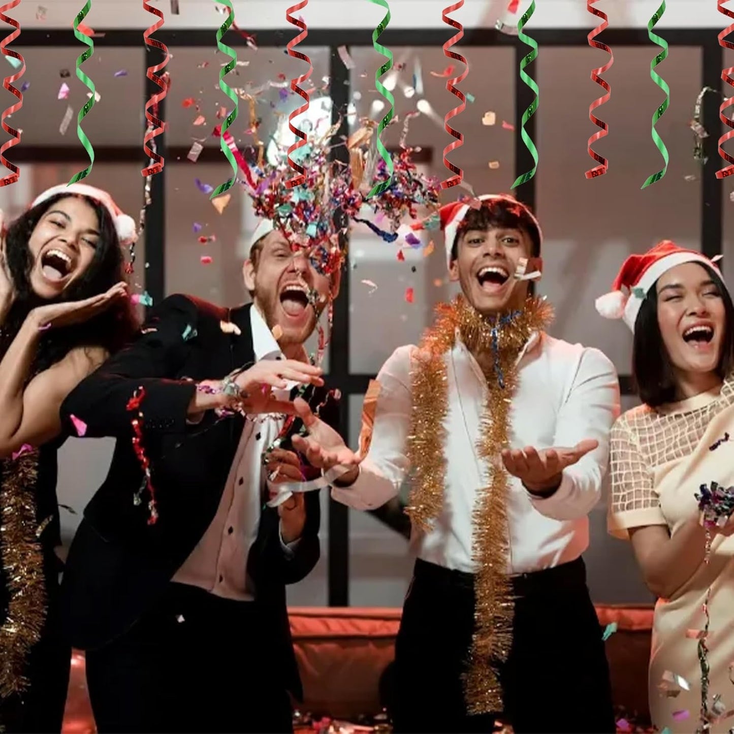 BEISHIDA 2 Pack Christmas Curling Ribbons Red and Green Balloon String Ribbons for Gift Warppping Birthday Christmas Party Decorations(Total 200 Yards)