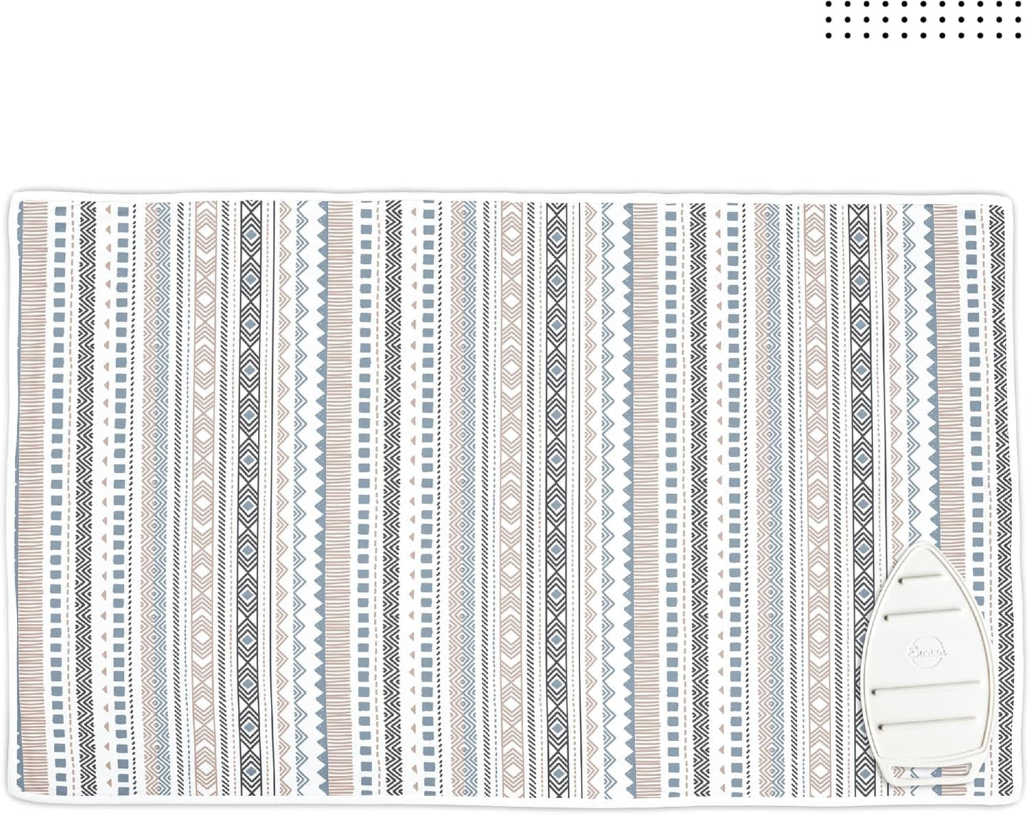 Encasa XO Ironing Mat/Pad (Large 48"x28") with 3mm Padding & Silicone Iron Rest for Steam Pressing on Tabletop or Bed - Heat Resistant, Portable, Quilting & Travel Blanket - Aztec