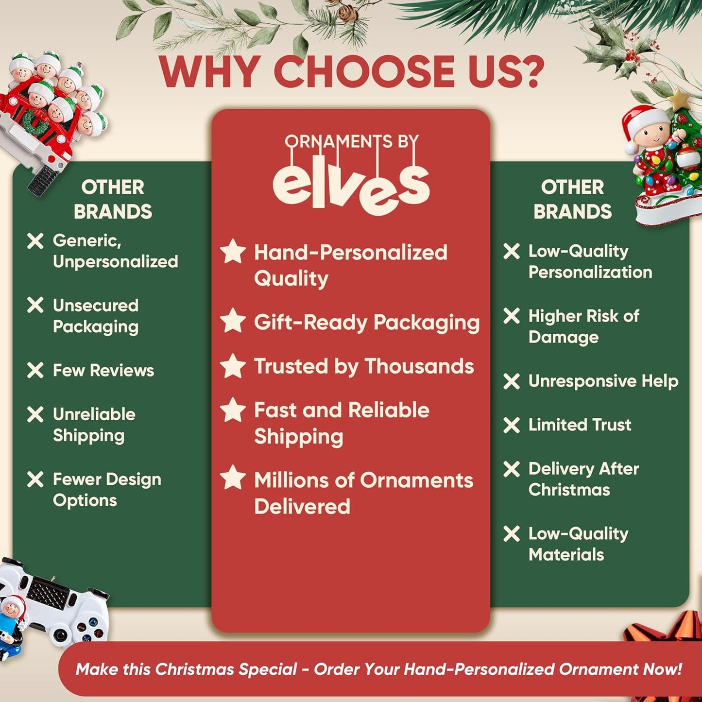 Bedtime Storytelling Family of 5 Christmas Ornament 2025 Personalized Family Christmas Ornaments 2025 | Holiday Reading Personalized Tree Ornaments Customizable Gifts Night and Book of Five Ornament