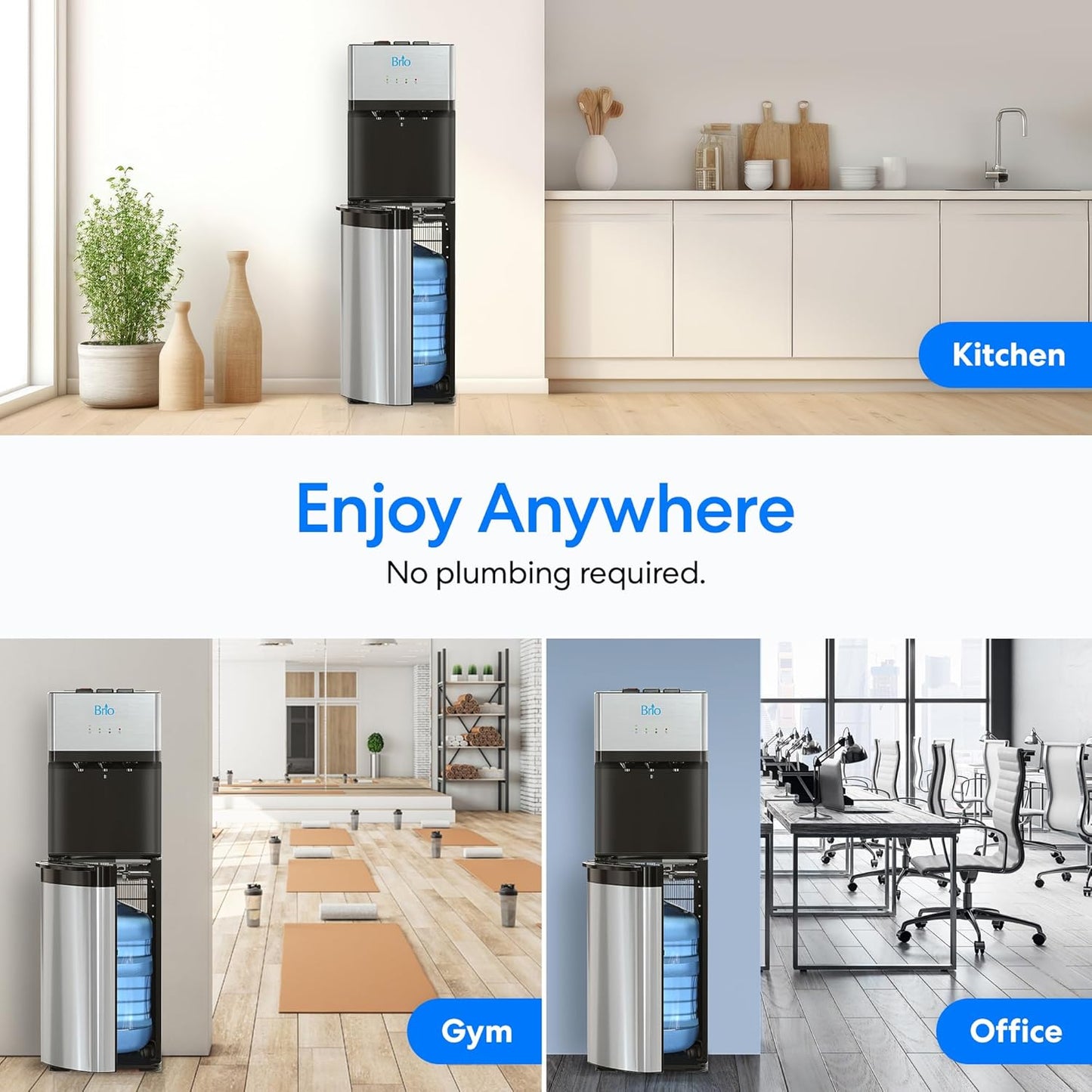 Brio Self Cleaning Bottom Loading Water Cooler Water Dispenser – Limited Edition - 3 Temperature Settings - Hot, Cold & Cool Water