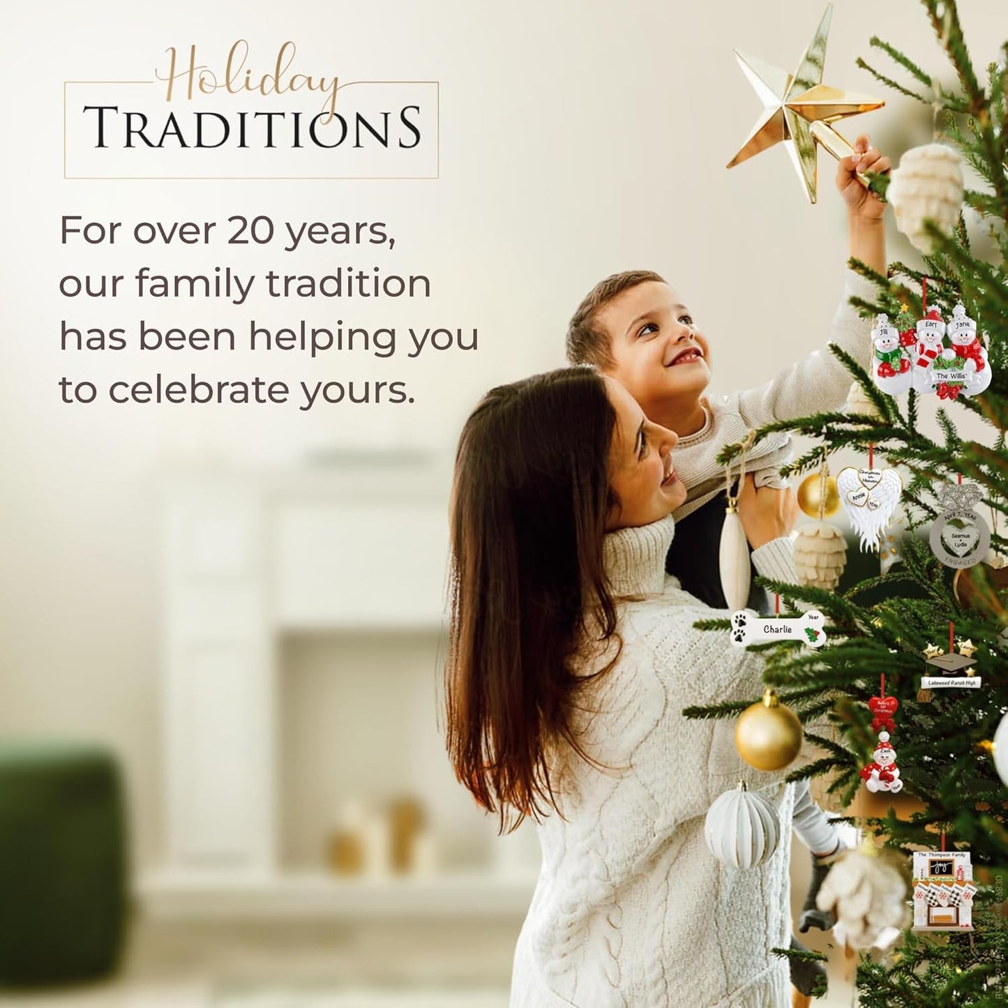 Personalized Family of 5 with Dog Ornament 2025 | Free 24h Customization | Christmas Ornaments for Tree | Custom Gift Wrapped Black Pet Keepsake for Dog-Lovers